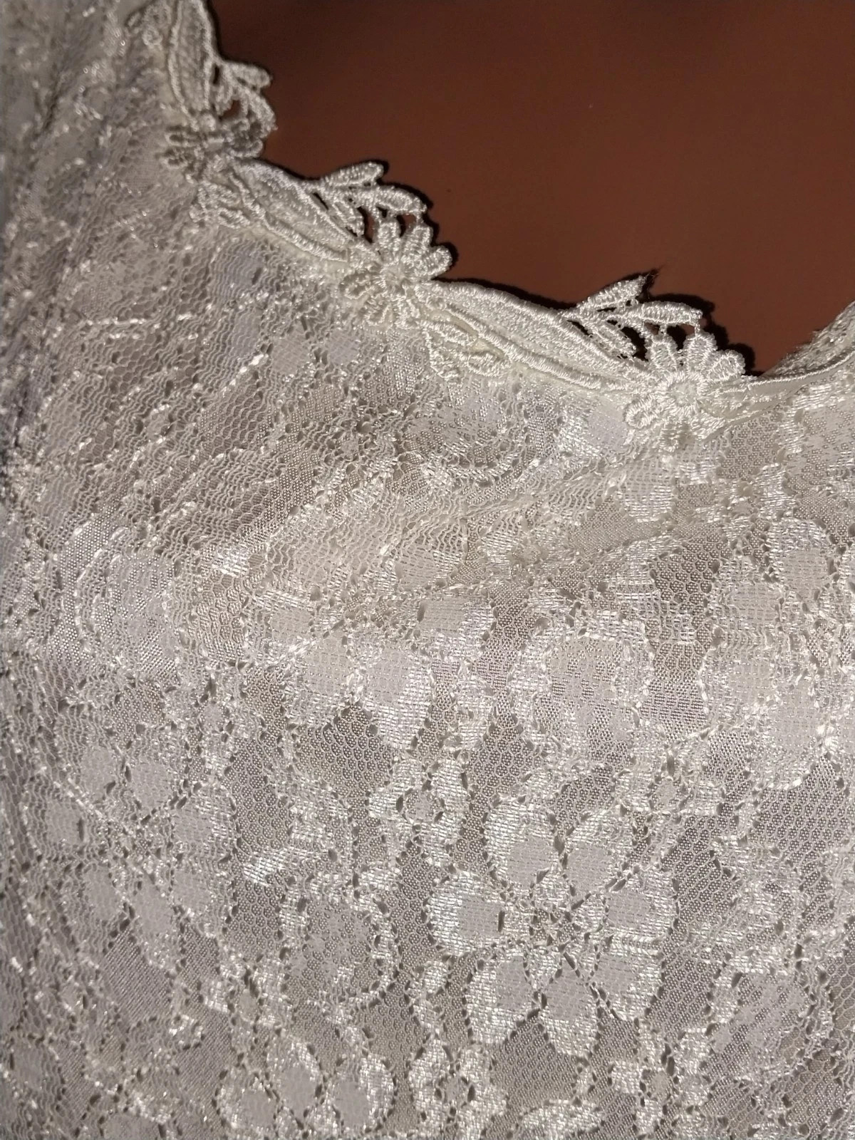 VTG Satin Lace Drop Waist Flapper Maxi Dress Roaring 20s styL 50 ETHEL CANE ESQU