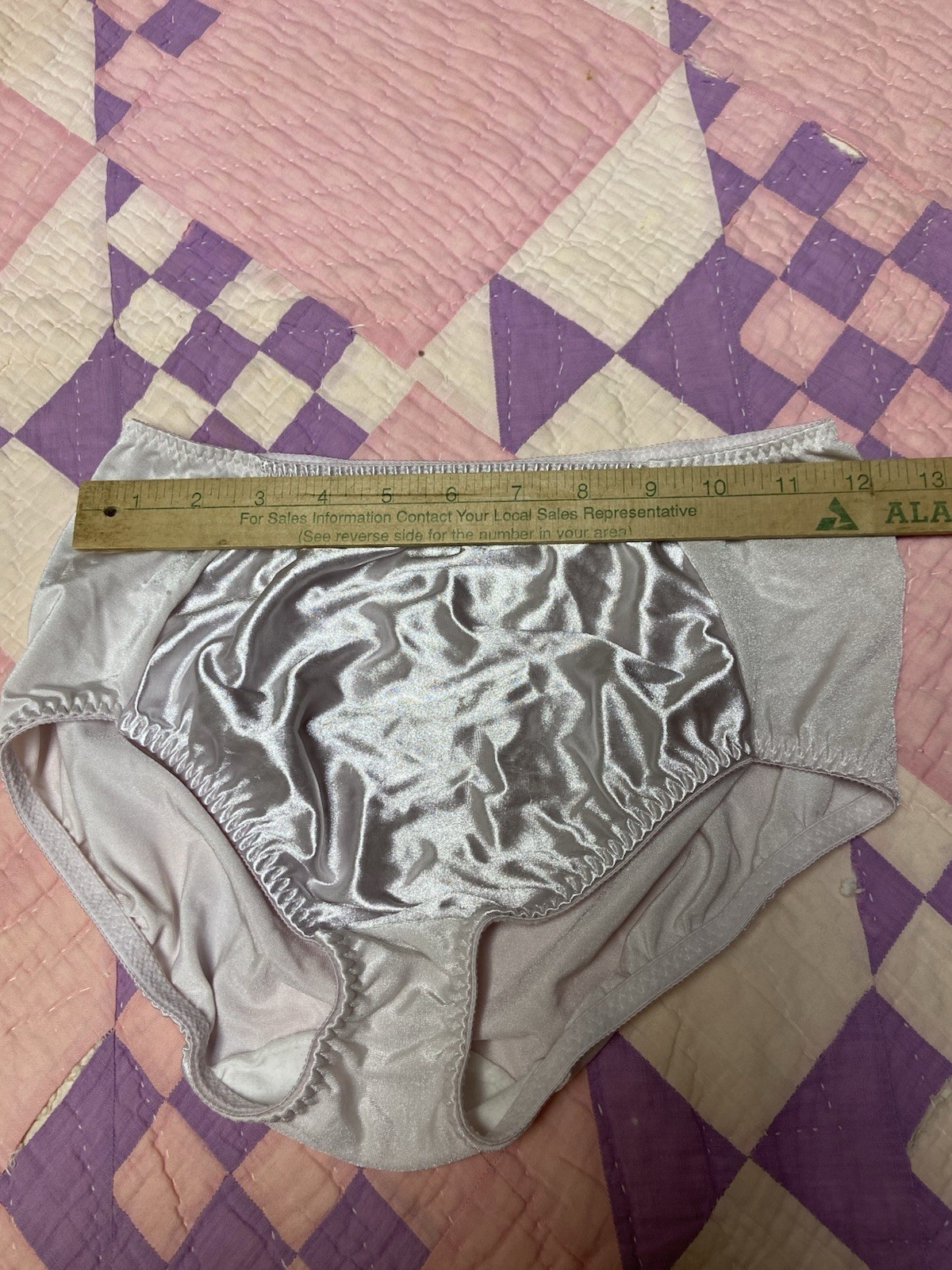 VTG Vanity Fair Satin Panties XL Nylon Granny Sissy Beige