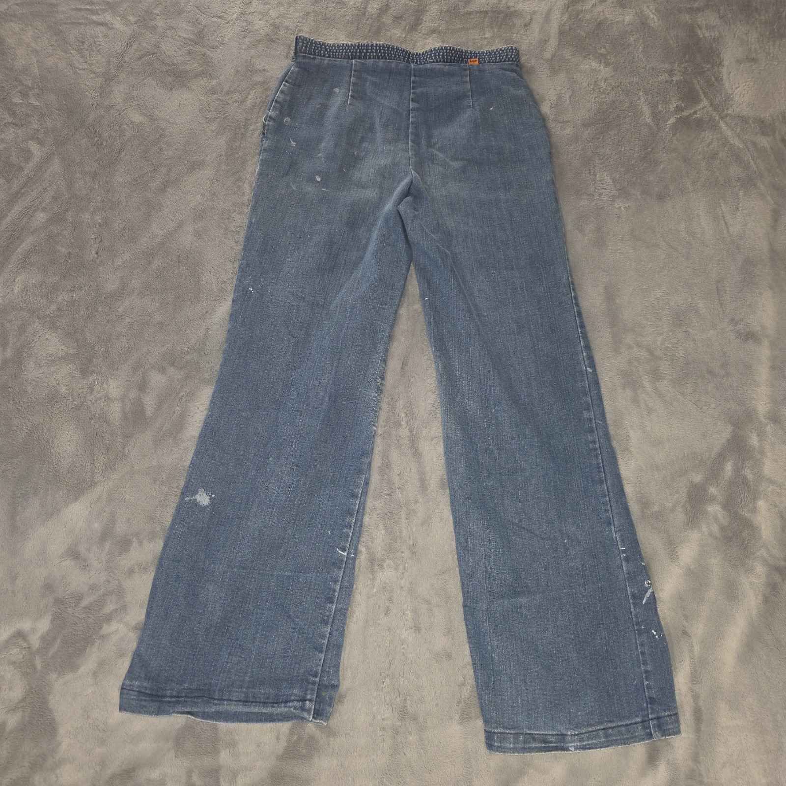 Vintage Levi’s 70s Orange Tab Pleated Front Painted Flowers Wide Leg 29W 31L