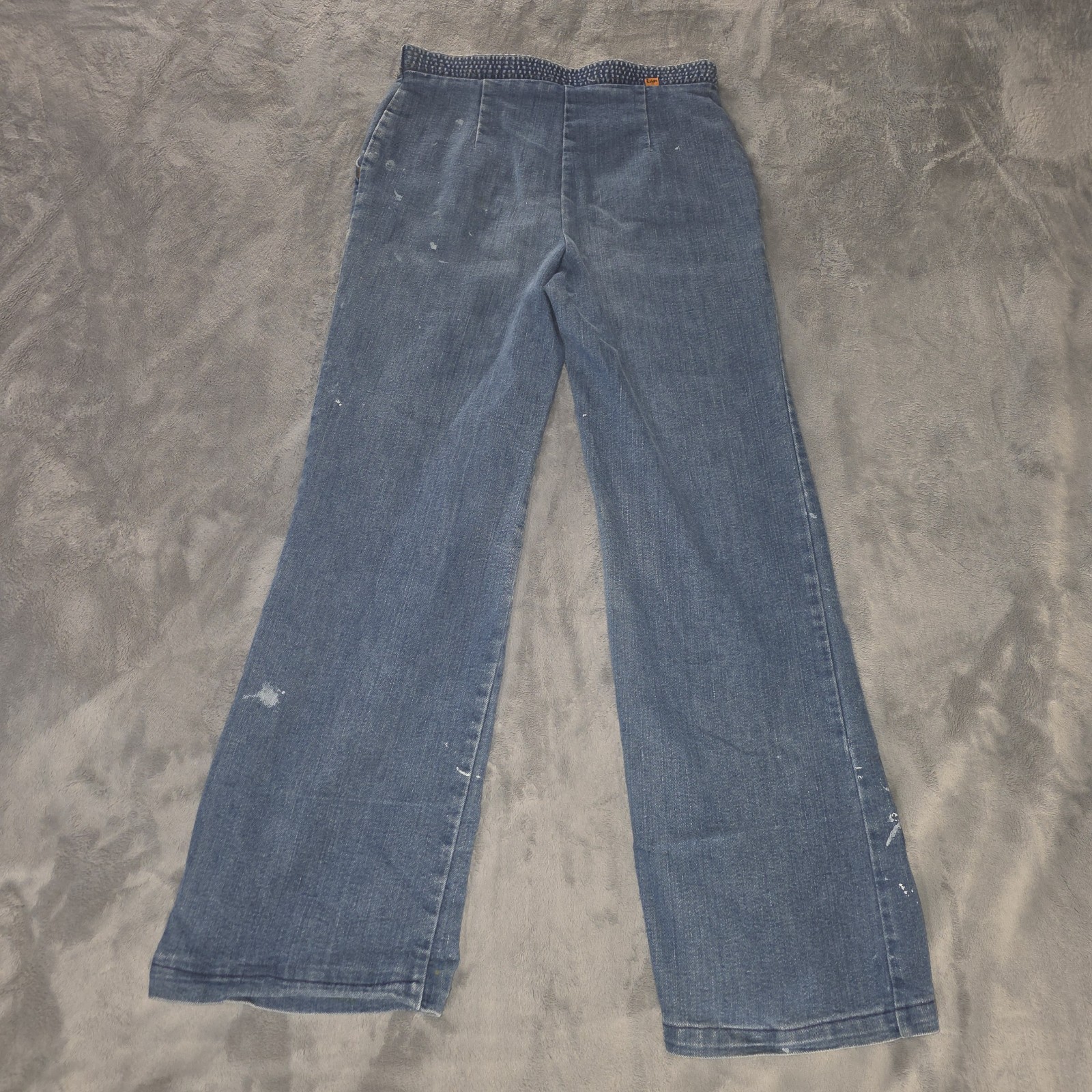 Vintage Levi’s 70s Orange Tab Pleated Front Painted Flowers Wide Leg 29W 31L