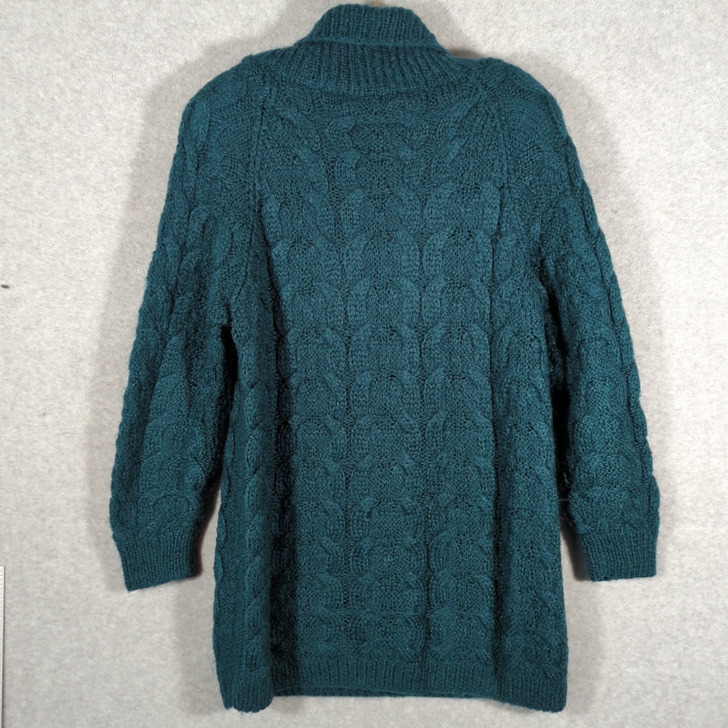 80&rsquo;s Compagnie Internationale Express Teal Fuzzy Mohair OVERSIZE Sweater M Retro