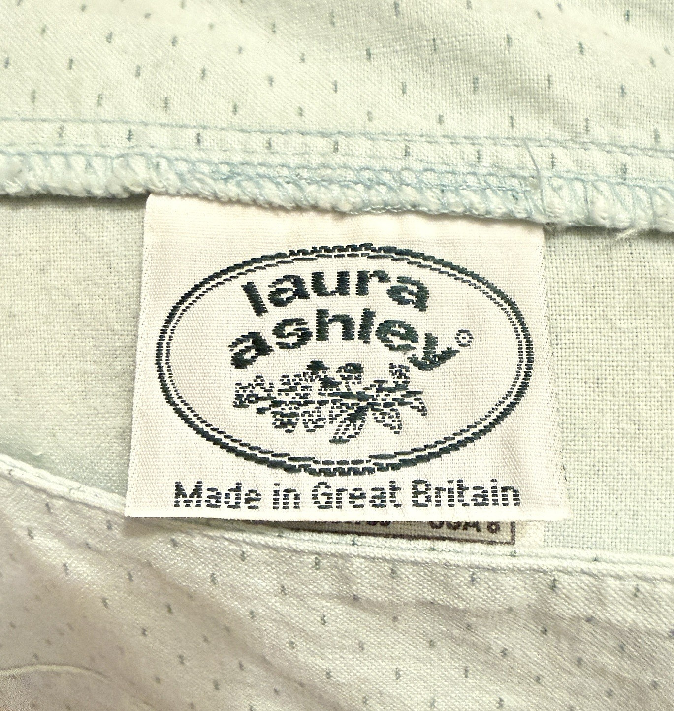 Vintage 1980s Laura Ashley Sz 8 Dress 100% Cotton Powder Blue Pockets