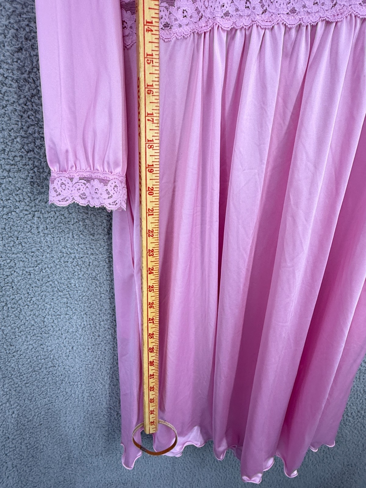 Vintage Shadowline Sz Medium Vintage Nylon Nightgown Lace Accent Stretch V-Neck