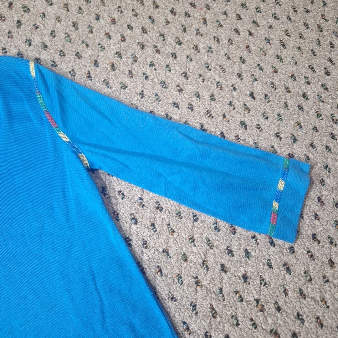 Vtg 70&rsquo;s Boho Split V-Neck 3/4 Sleeve Womens Top M