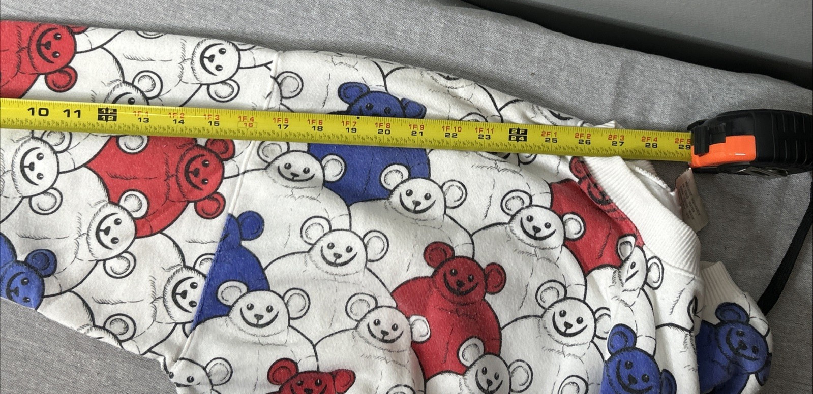 Vintage One Step Up White Sweatshirt with Red, White, and Blue Bears One Size