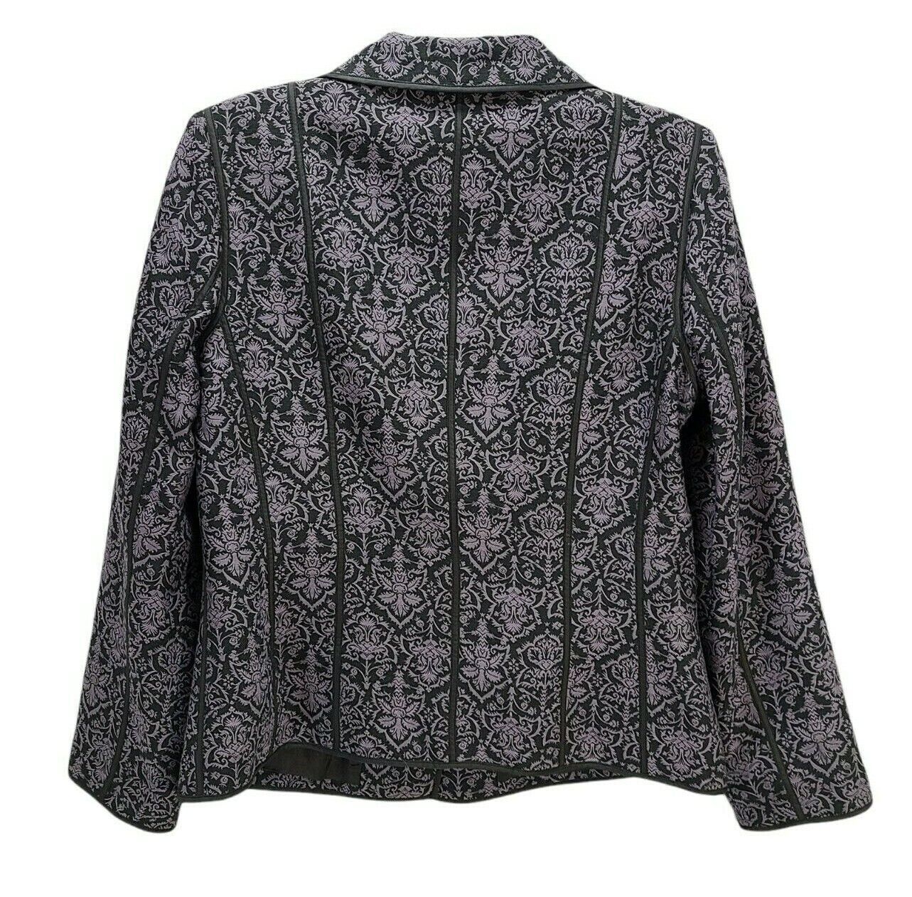Vintage Wool Silk Jacquard Blazer Jacket Tapestry Art to Wear Purple Size 12