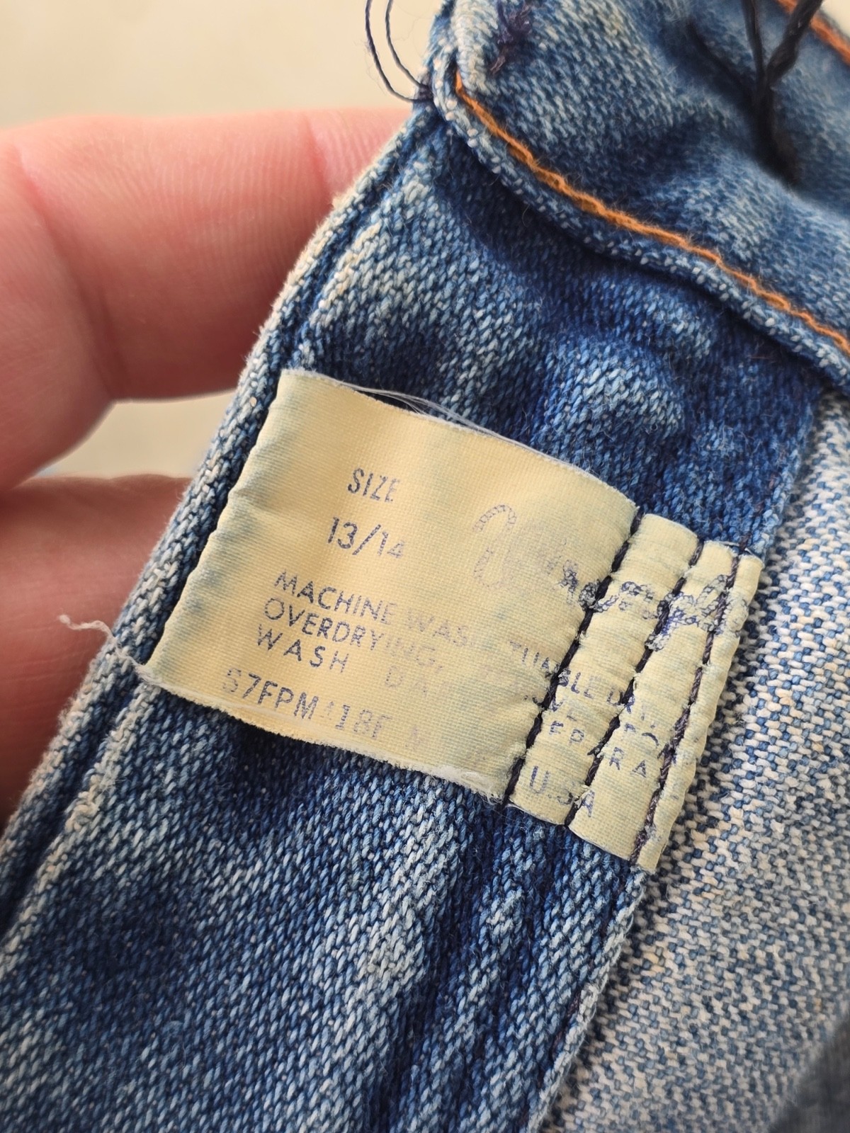 Vintage 1970s Wrangler Saddle Back Flare Leg Denim Jeans Size 13/14 Talon Zipper