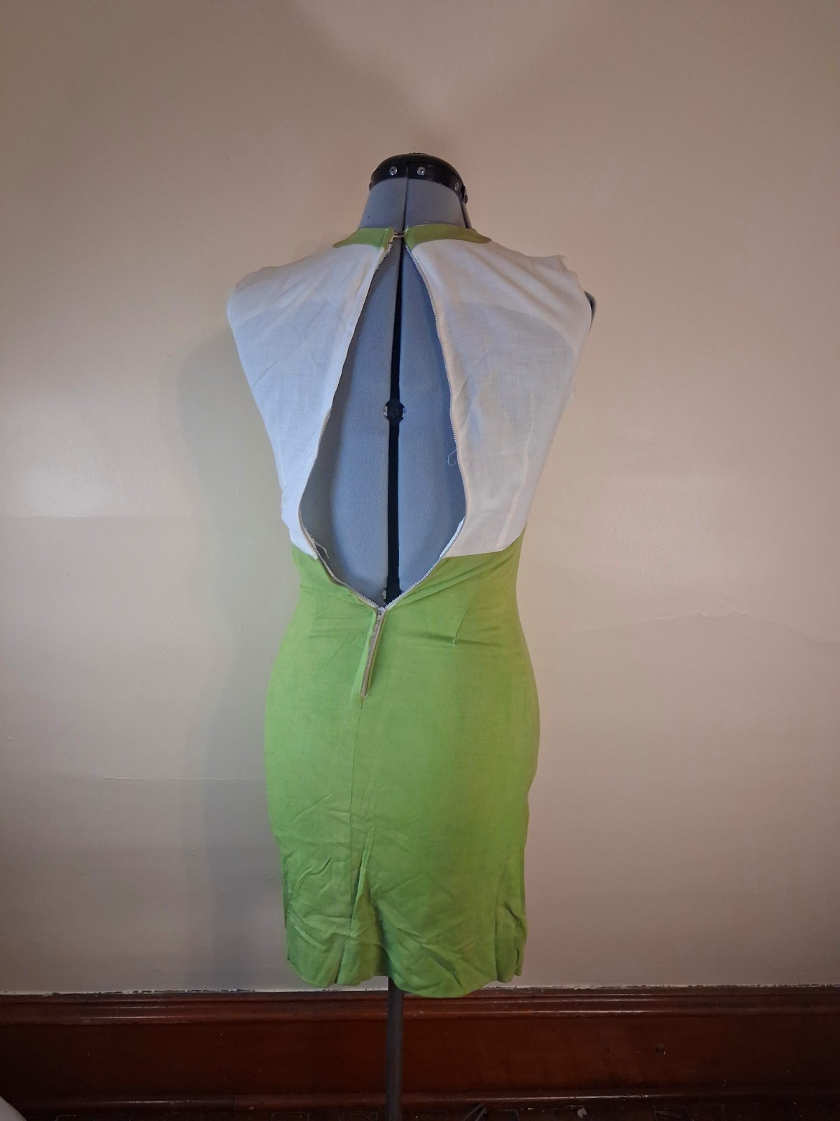 Vintage 1960s Mod Gogo Dress, Tailored Pencil/wiggle Colorblock Dress Sz XS