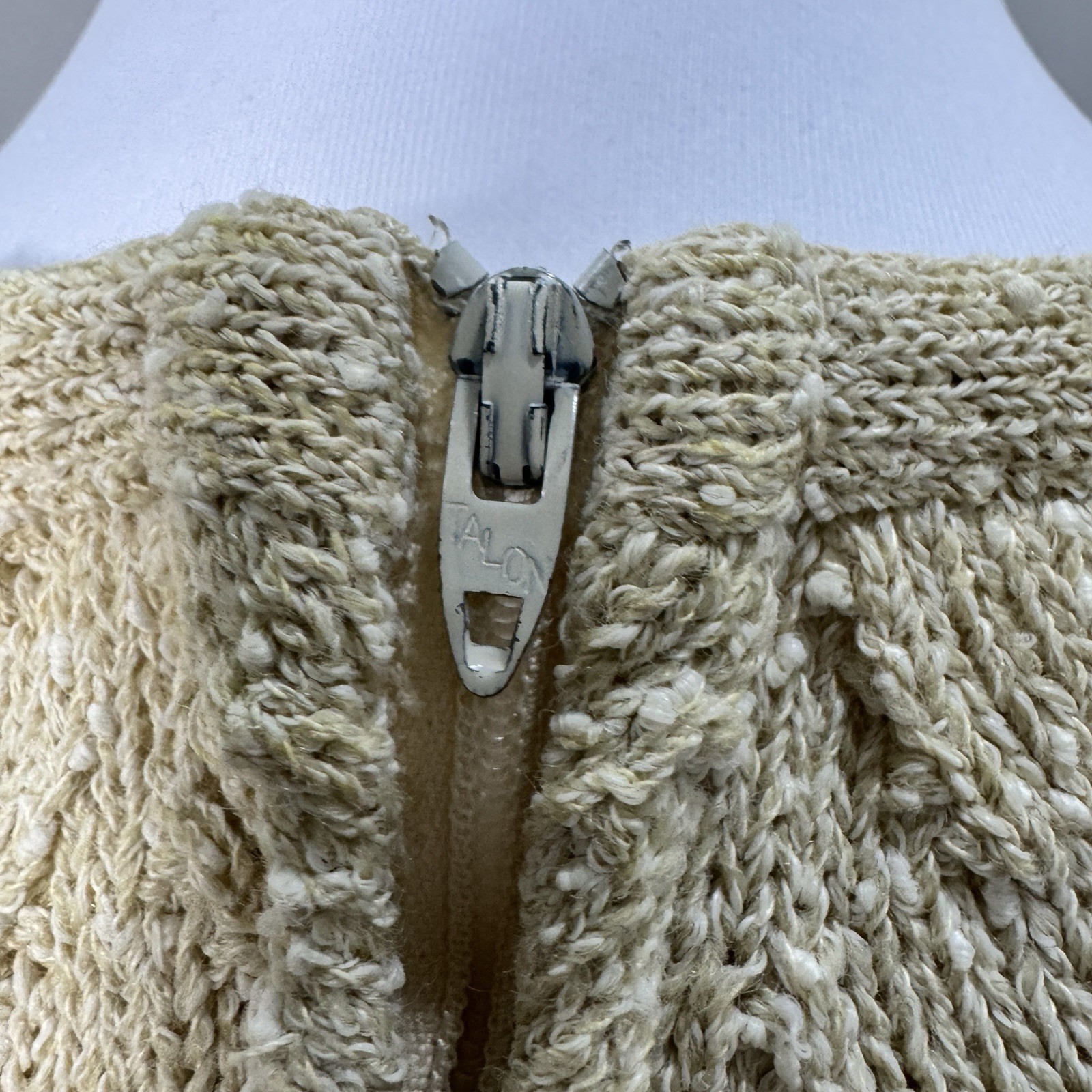 Vintage 1960s Mister Sig Knit Top Skirt Set Cream Lime Green ILGWU Small
