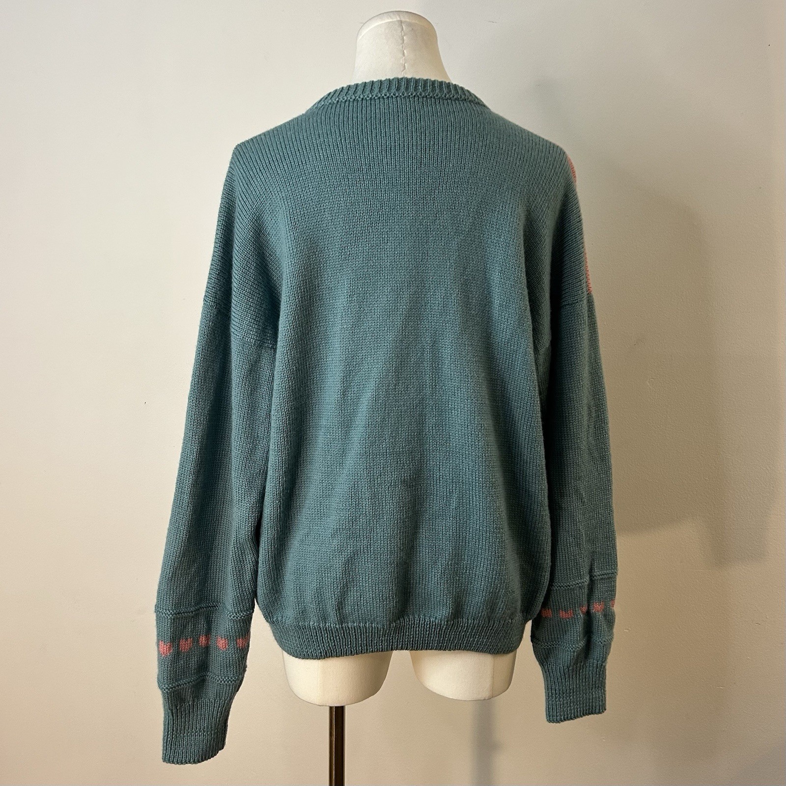 80s 90s Hand Knit Wool Sweater Cottagecore Grandma Coquette 40 Inch Bust