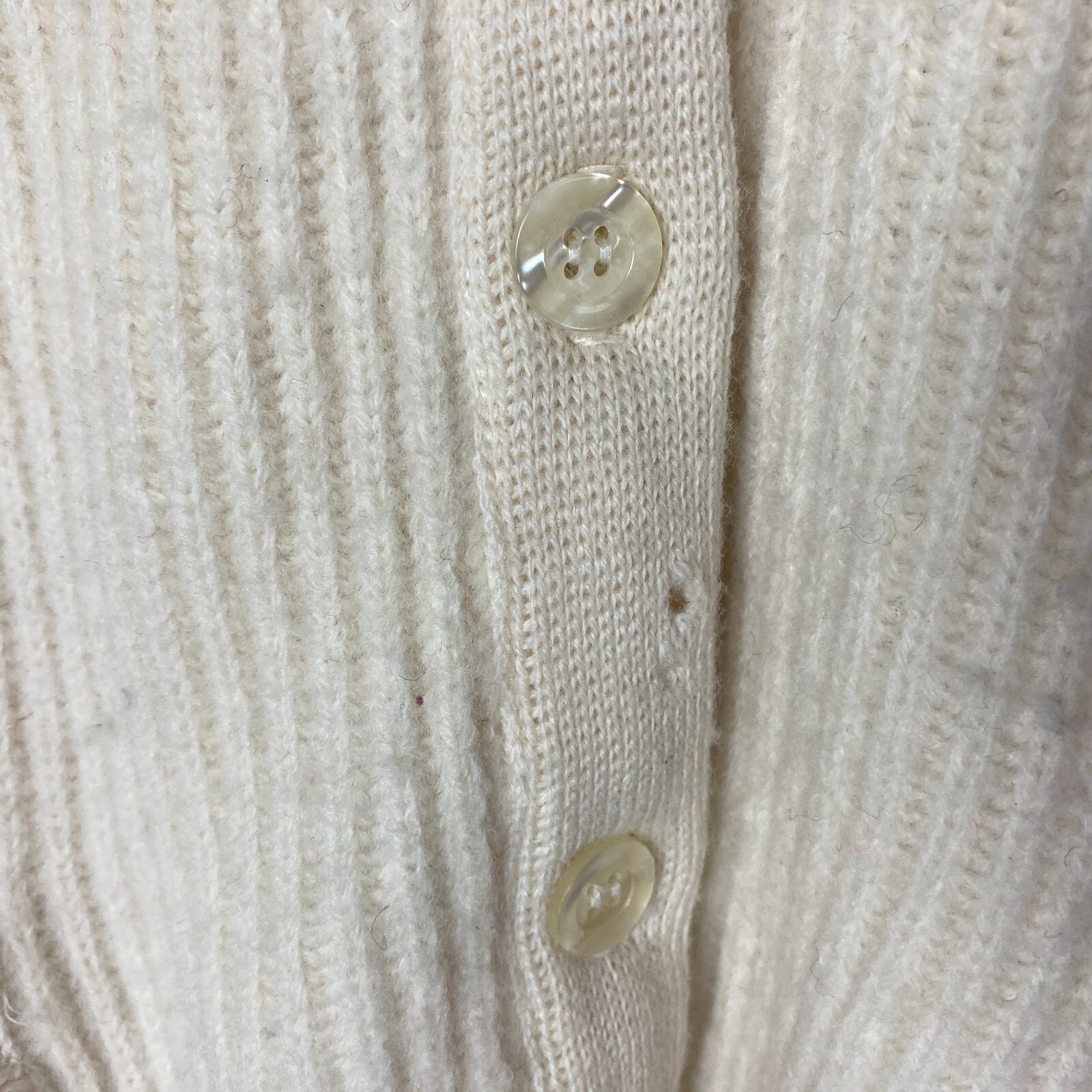 Pendleton Vintage Sweater Womens 38 Ivory Virgin Wool Cardigan Long Sleeve Solid