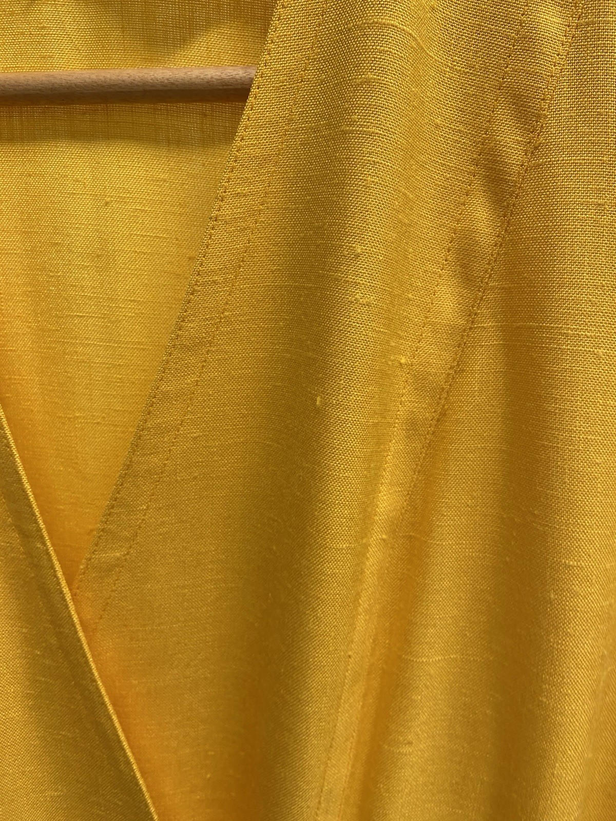 Vintage 80s Pierre Balmain Yellow Linen Power Dress Women’s M-L Made in France