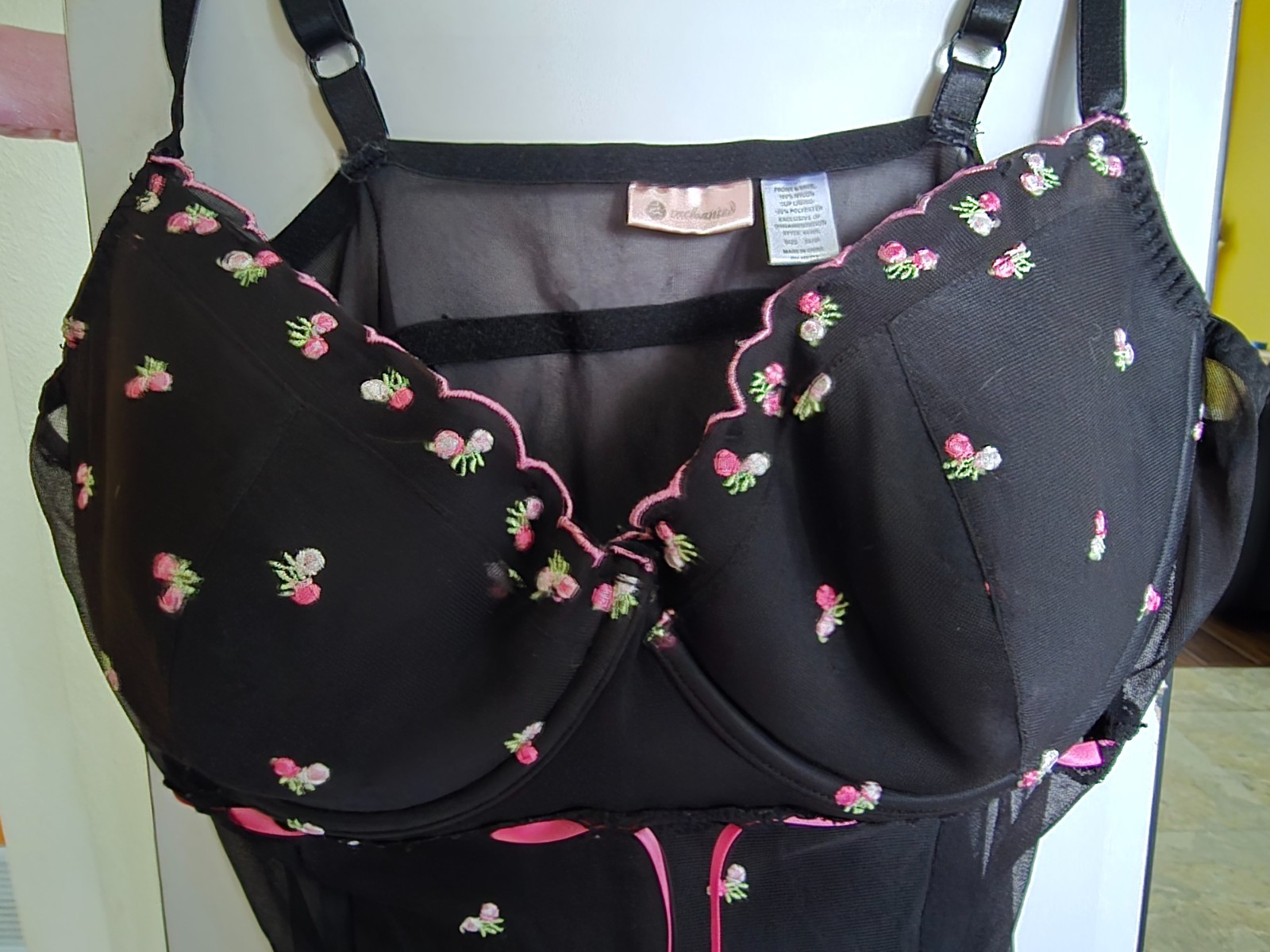 Enchanted Brand Vintage Y2K Plus Size Black & Pink Lingerie 22/24 Beautiful!