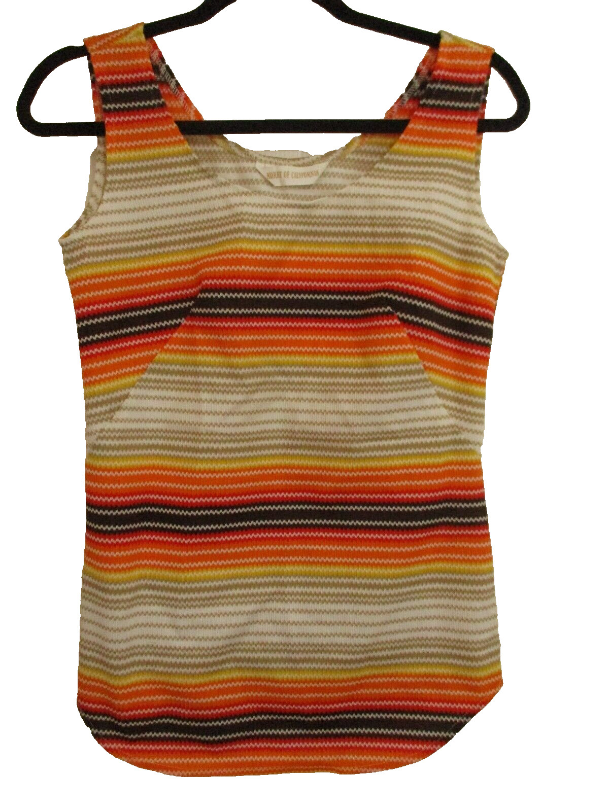 Koret of california vintage polyester tank top orange brown zig zag
