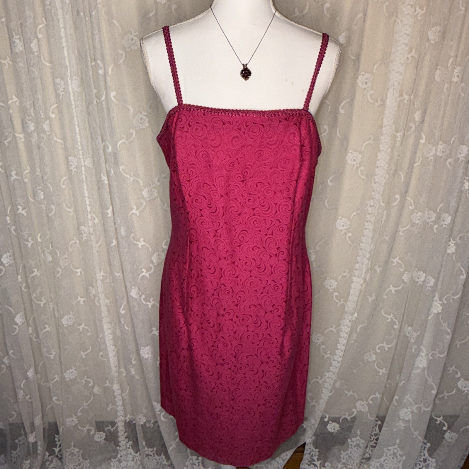 Vintage Cachet Pink Unlined Sleeveless Cocktail Dress & Matching Jacket 13-14