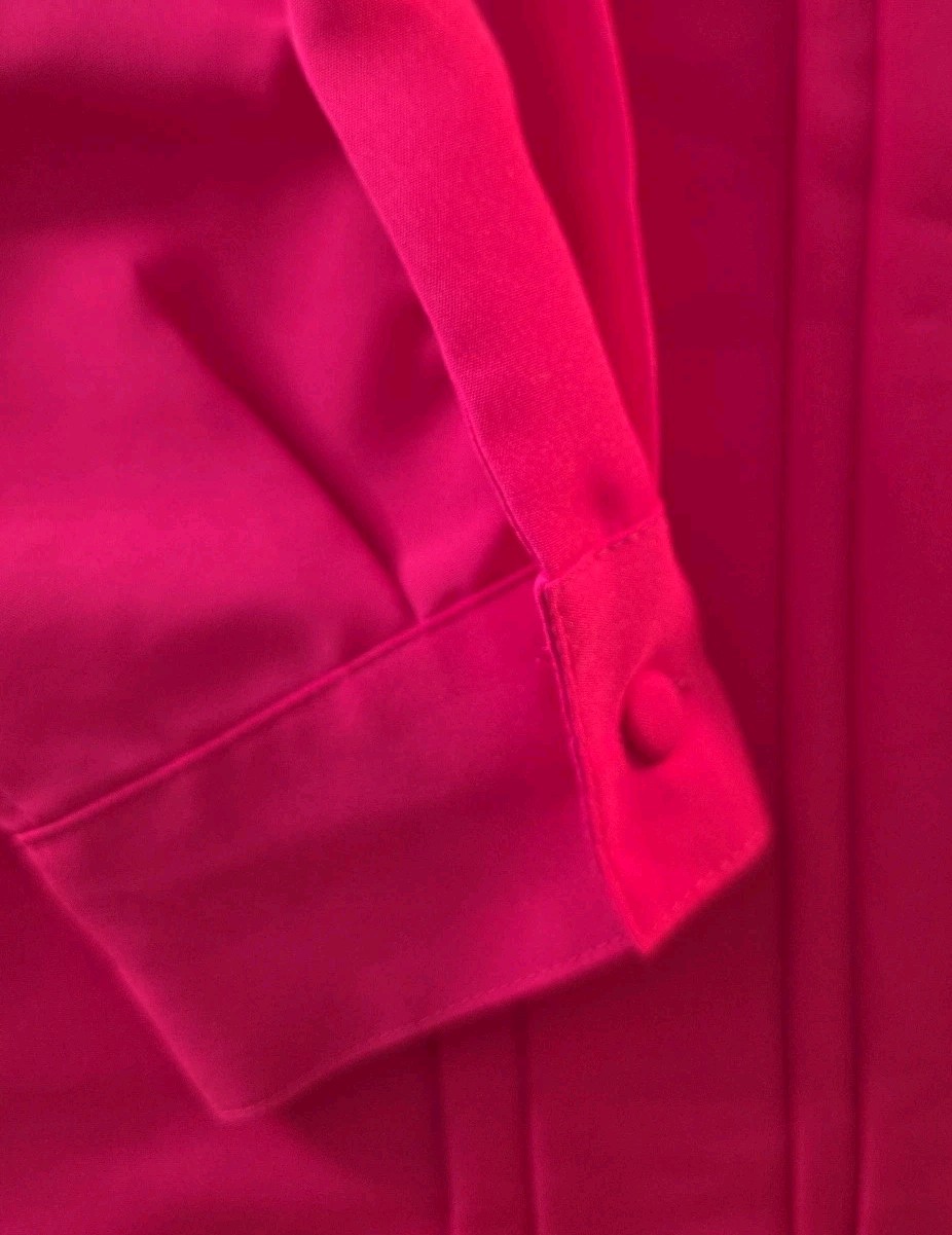Vintage Pink Long Sleeve Hill Archer Pleated High Collar Blouse – Size 14