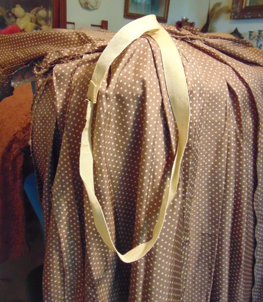 VTG 50s Heim Actualite (Jacques Heim) France Brown Silk Polka Dot Dress 29W