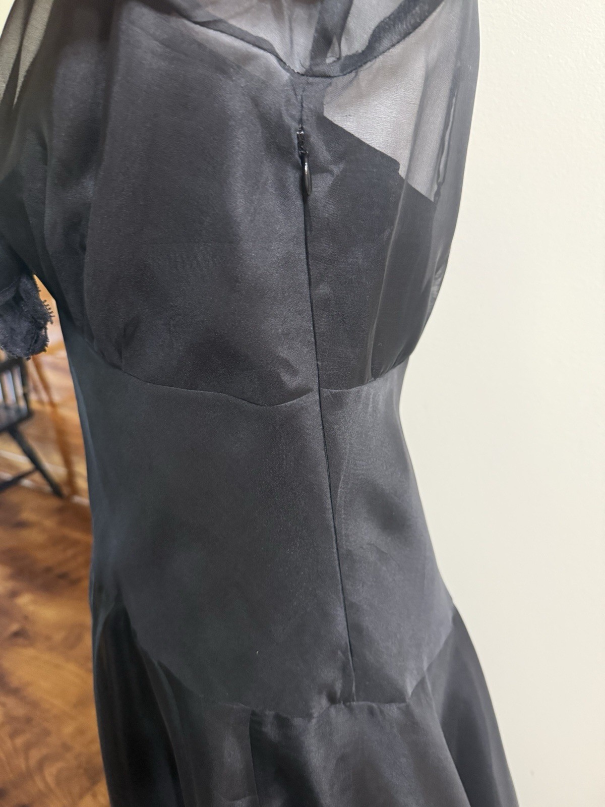 VTG 90s Does 40s 50s The J. Peterman Co 100% Silk Chiffon Midi Dress 10 Pin Up