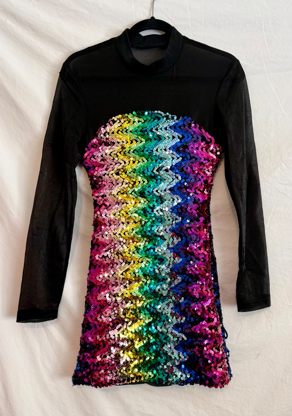 Vintage 80&rsquo;s YES Clothing Rainbow Sequin Dress – Lg