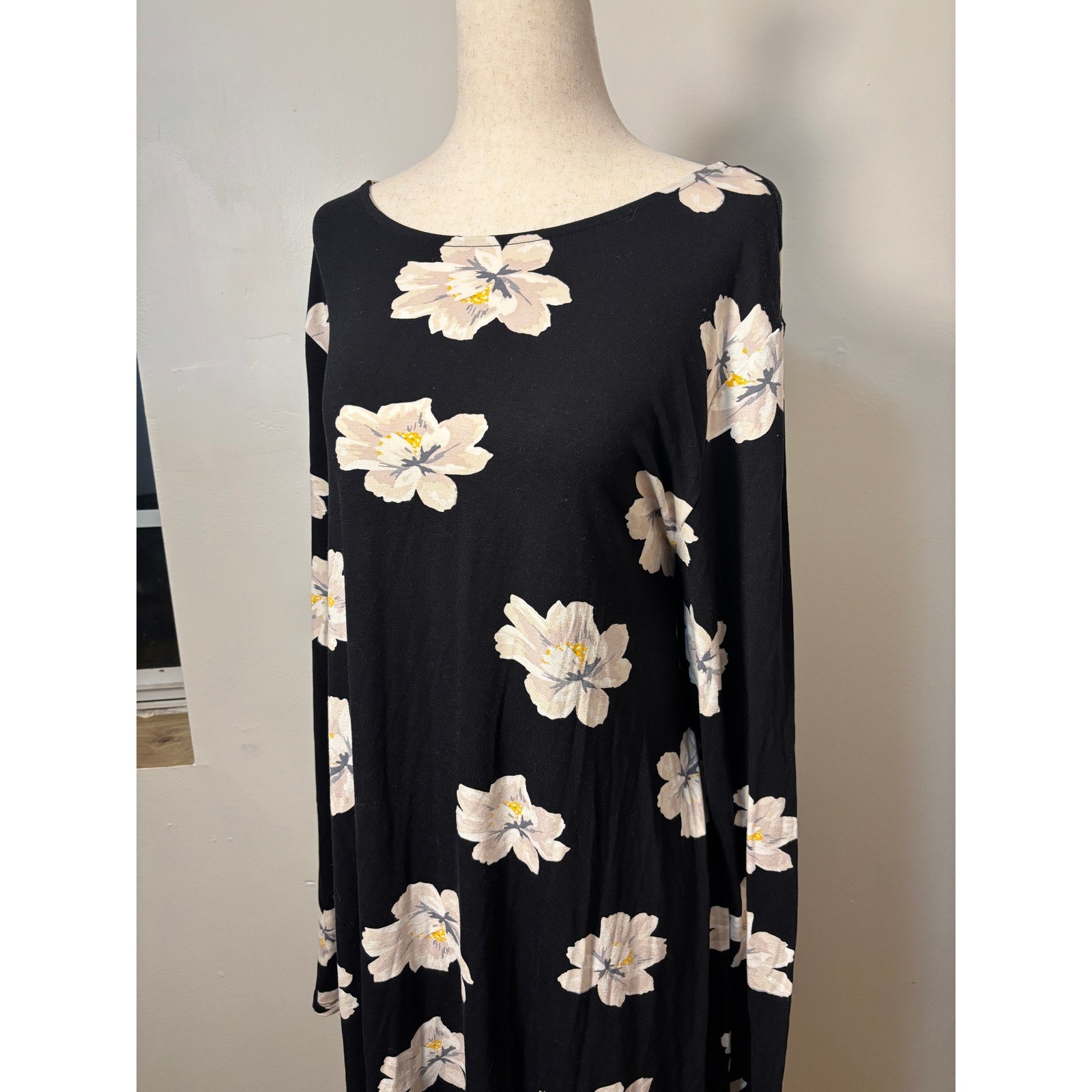 Old Navy Floral Swing Dress 2X Plus Size Cottagecore Rayon Boho Midi Dress