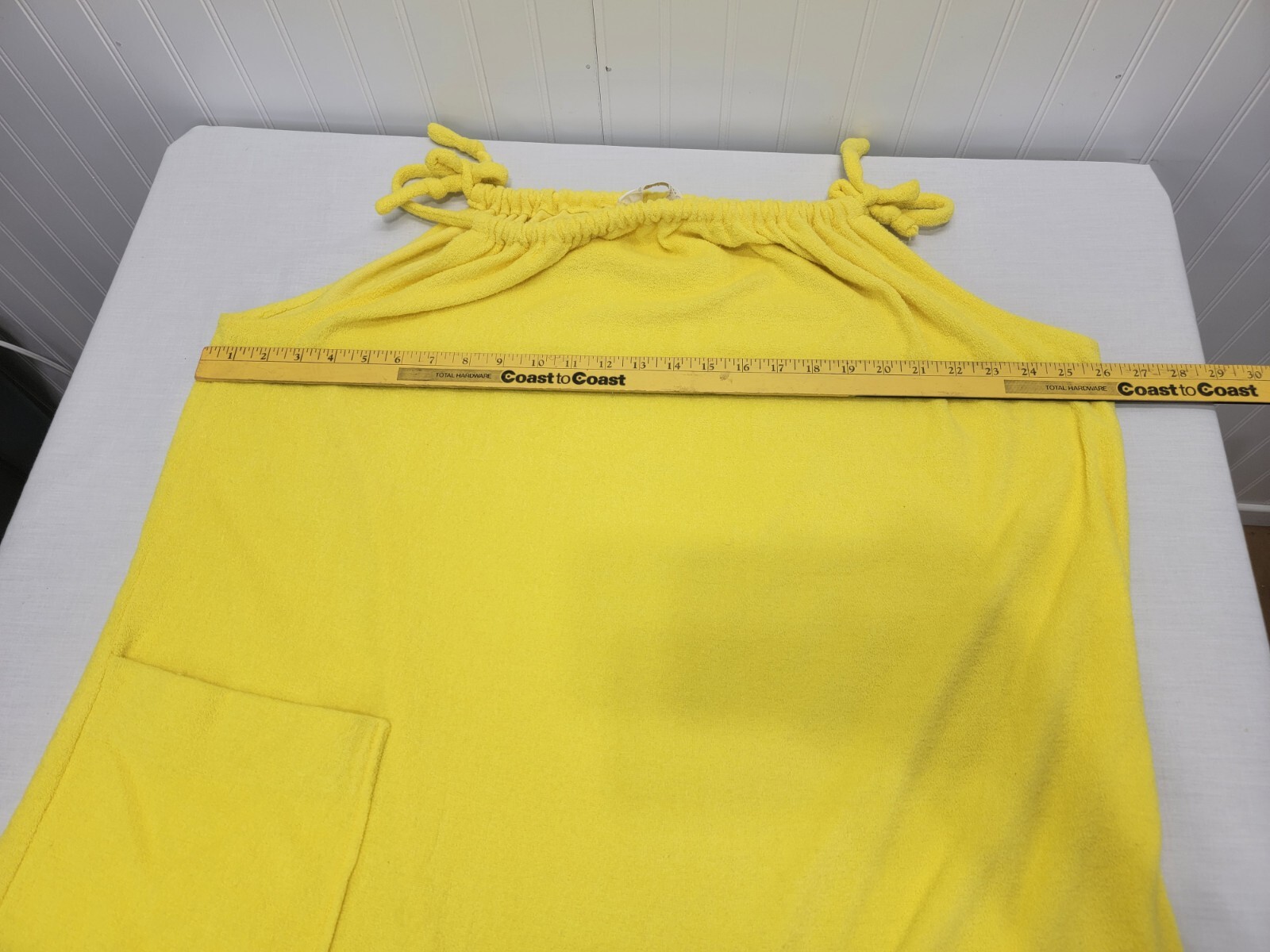 Vtg Lisanne Distinctive Loungewear Yellow Terry Cloth Sun Dress Swimsuit Coverup
