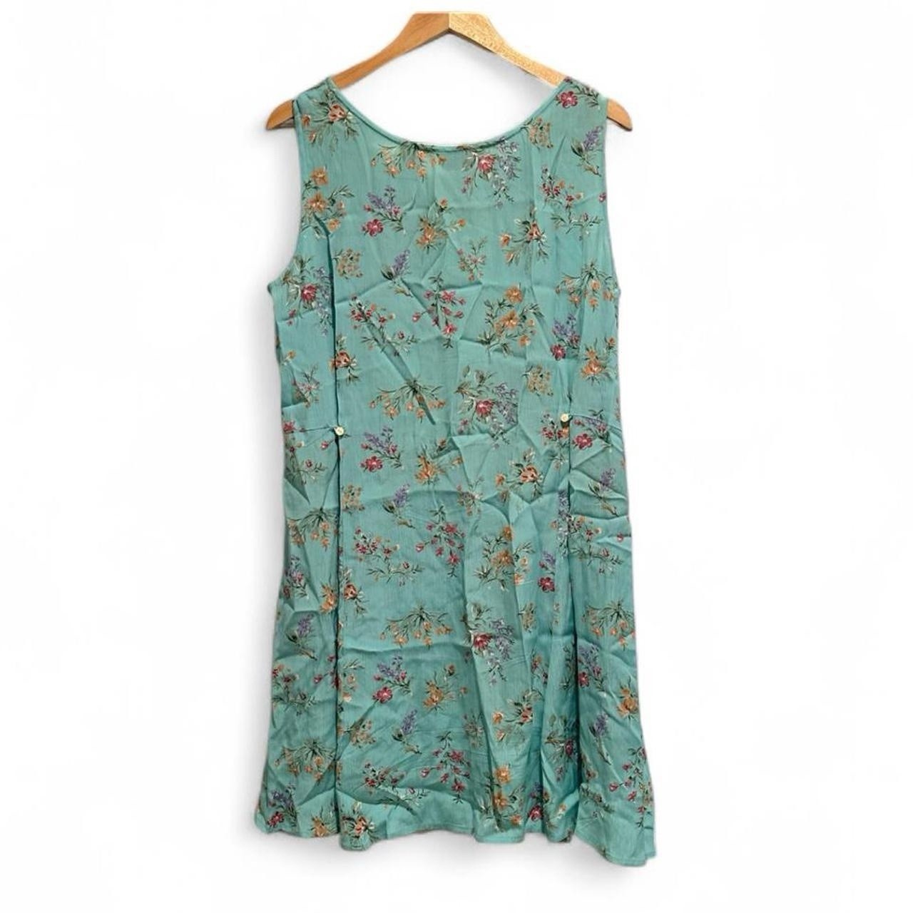 Vintage 90s Eddie Bauer Floral Rayon Midi Dress Cottagecore Large