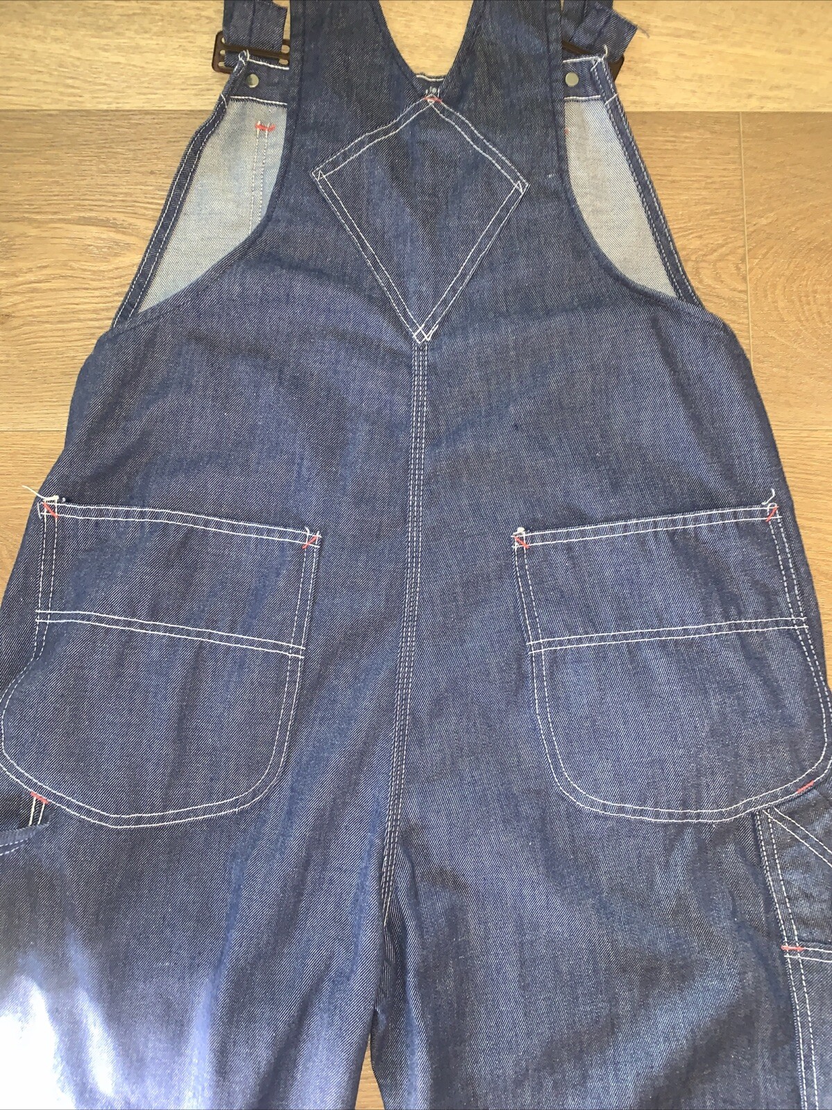 VINTAGE Overalls Burlington Denim Work Wear Bibs 38 W Unisex PRISTINE