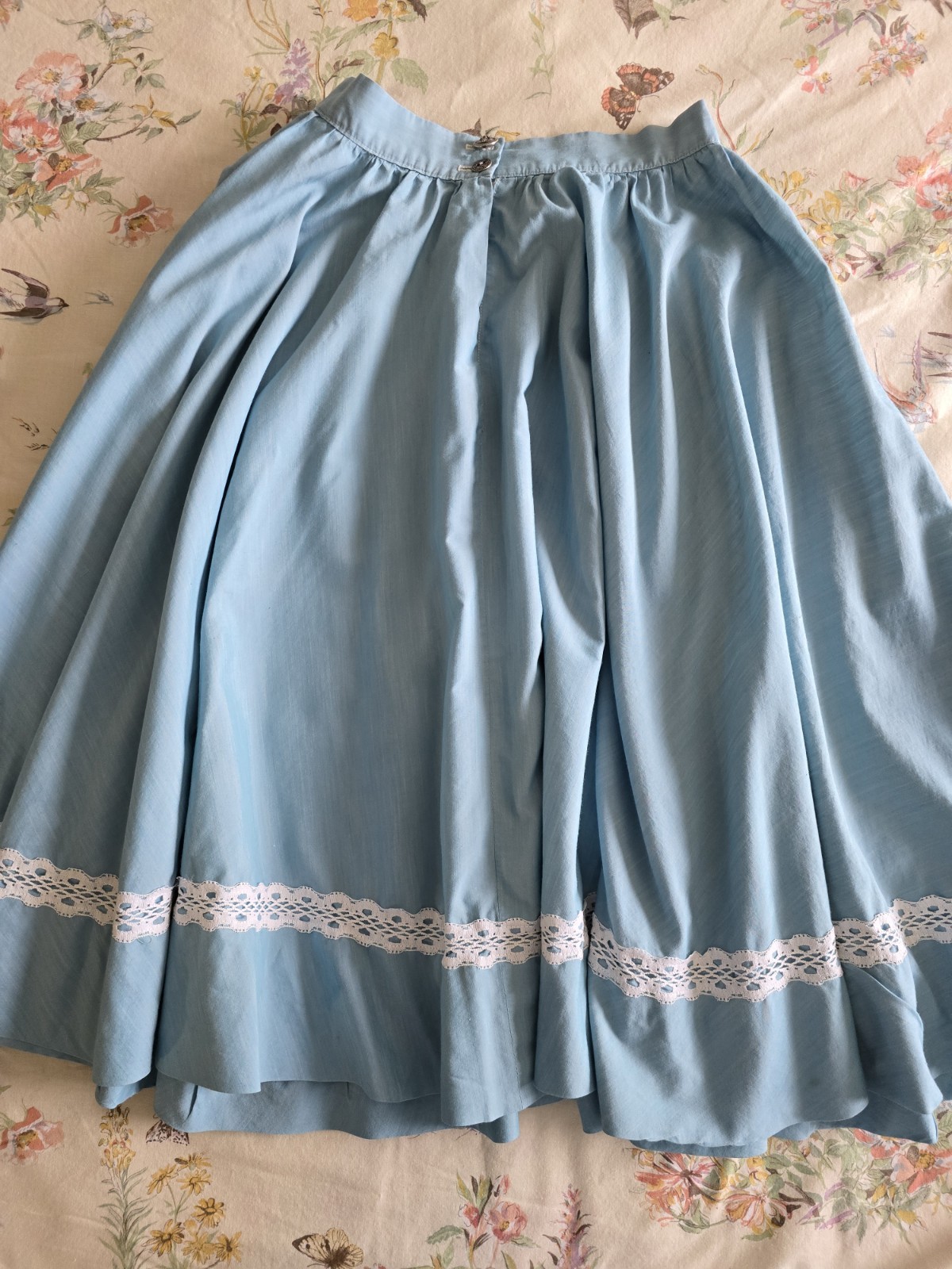 Vintage 1950s Jonathan Logan Circle Skirt Blue Womens XXS XS Mid Century