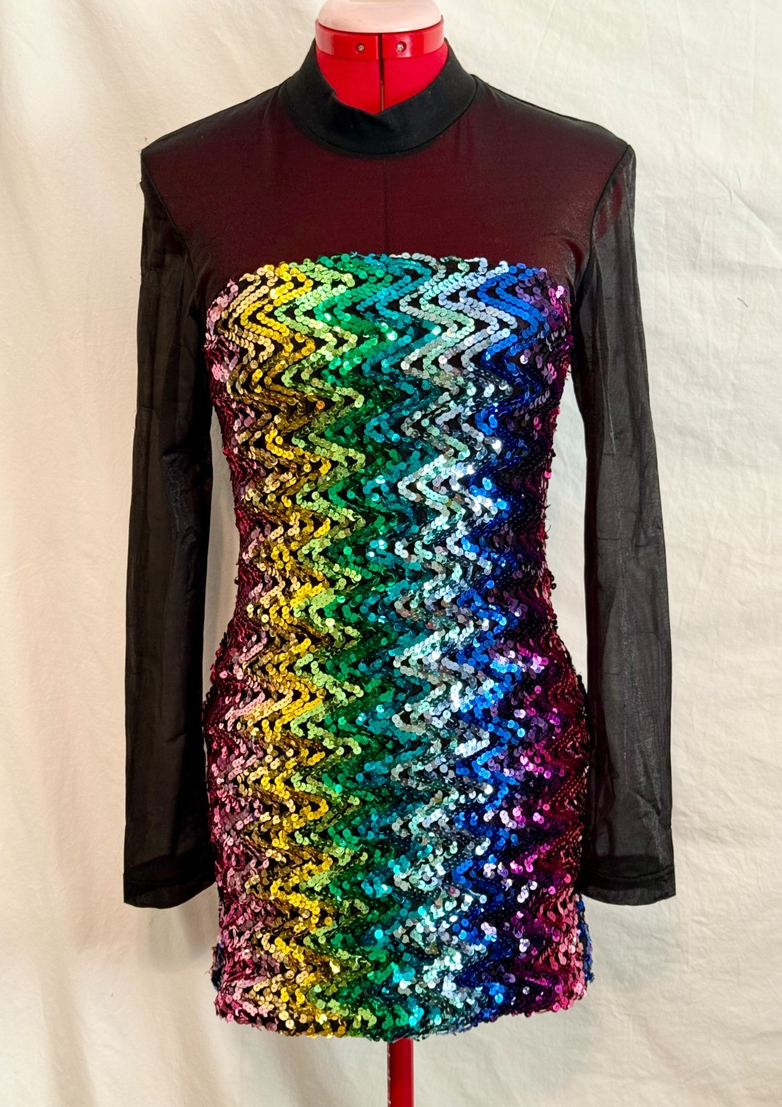 Vintage 80&rsquo;s YES Clothing Rainbow Sequin Dress – Lg