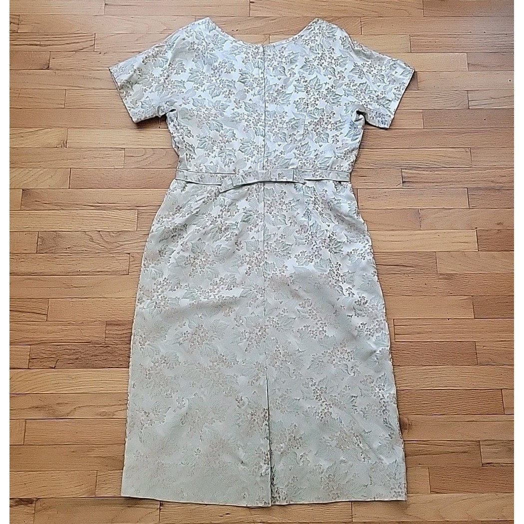Robinsons California Bettermade Brocade Sheath Dress 14 Vintage Champagne Chic