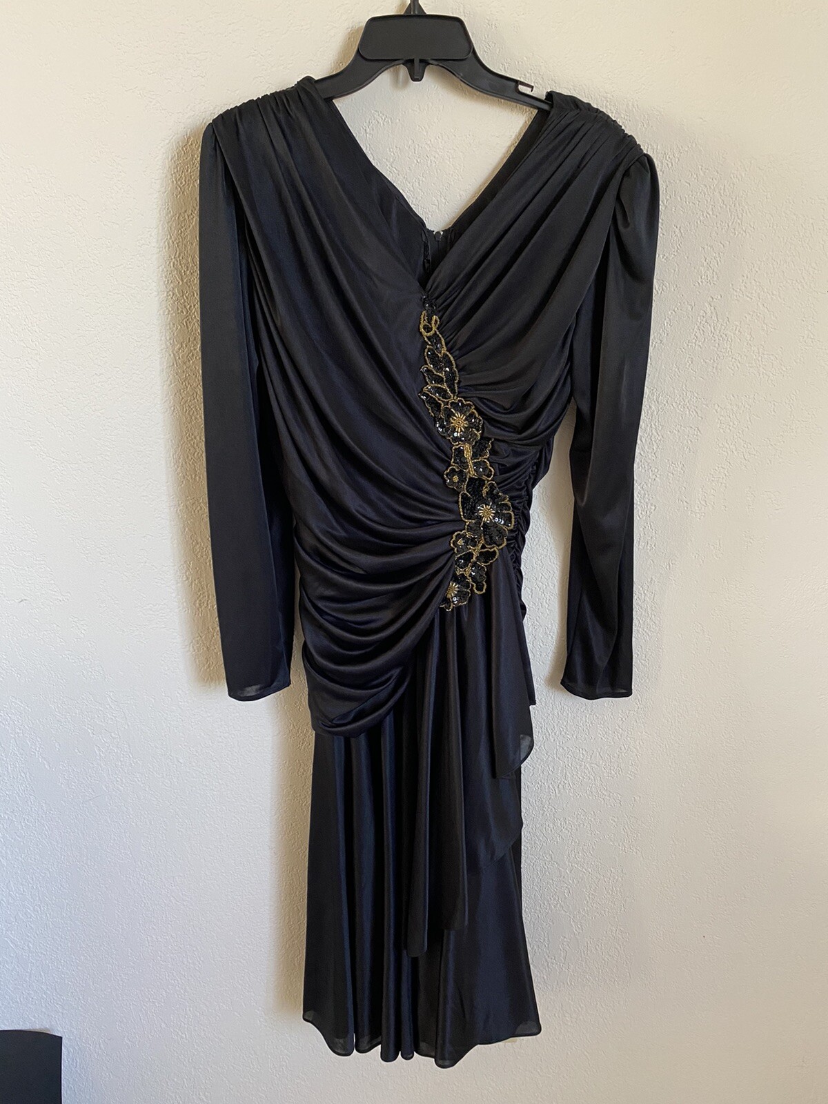 Vintage 1980s Dynasty Joan Collins Dress Scalloped
