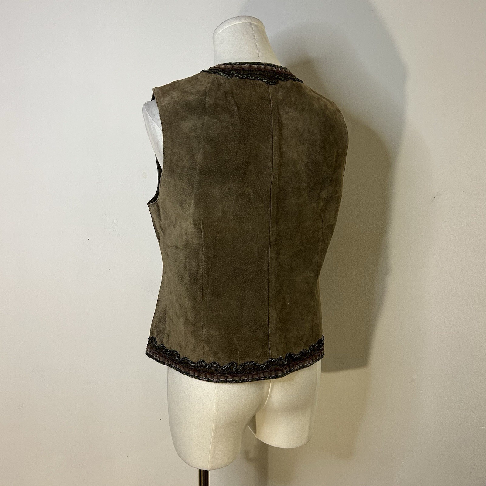 90s Emanuel Ungaro Suede Vest Fairycore Hippie Grunge 38 Inch Bust
