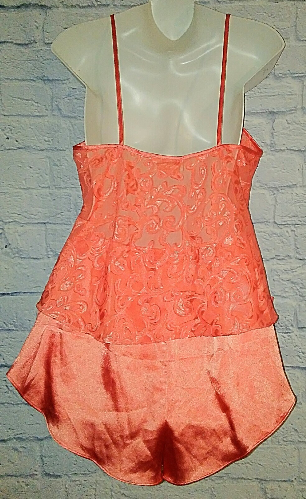INNER MOST Pajama Set Woman MEDIUM Lingerie Orange Cami & Short Vintage