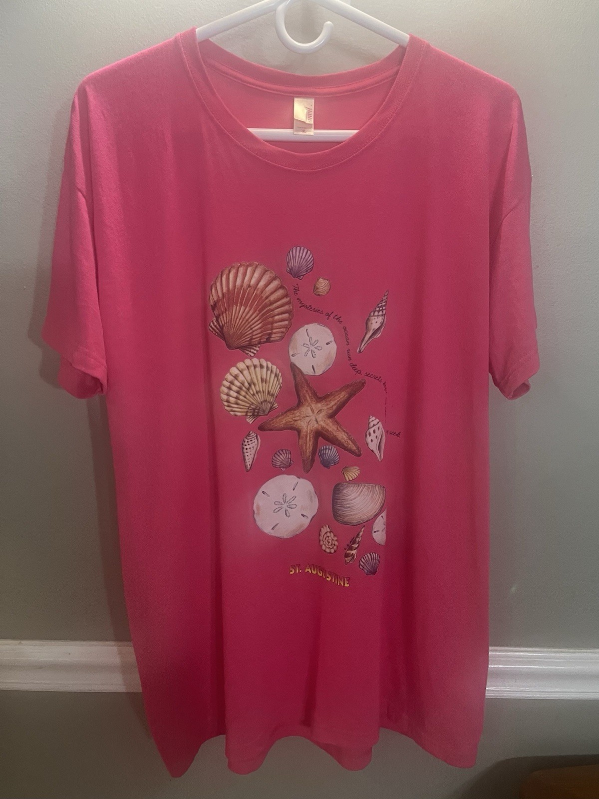 Vtg. St. Augustine Seashell Pink T Shirt -Anvil XL – Split In Tag