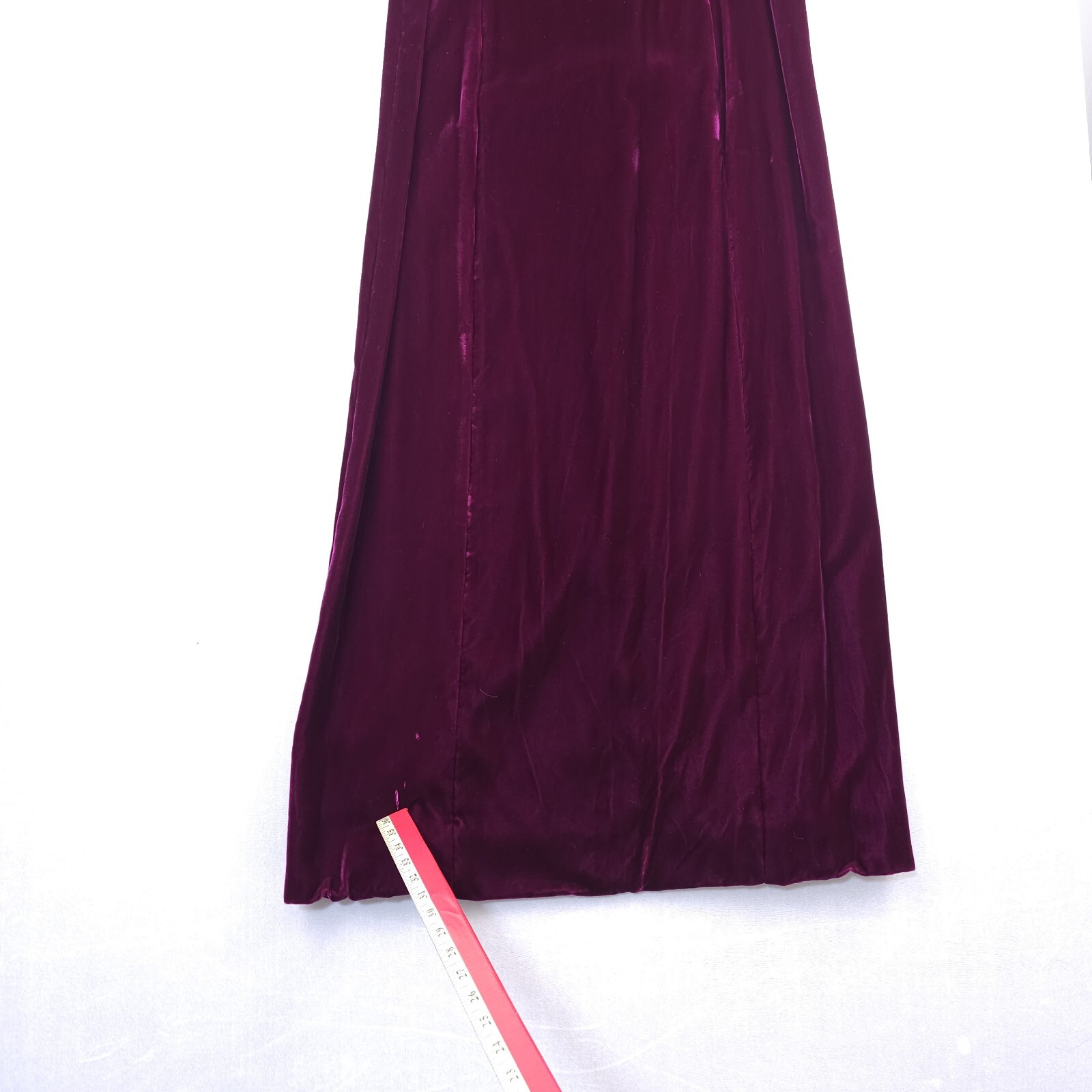 VTG 60s Velvet Goddess Bombshell Party Column Maxi Hostess Dress Purple Beaded