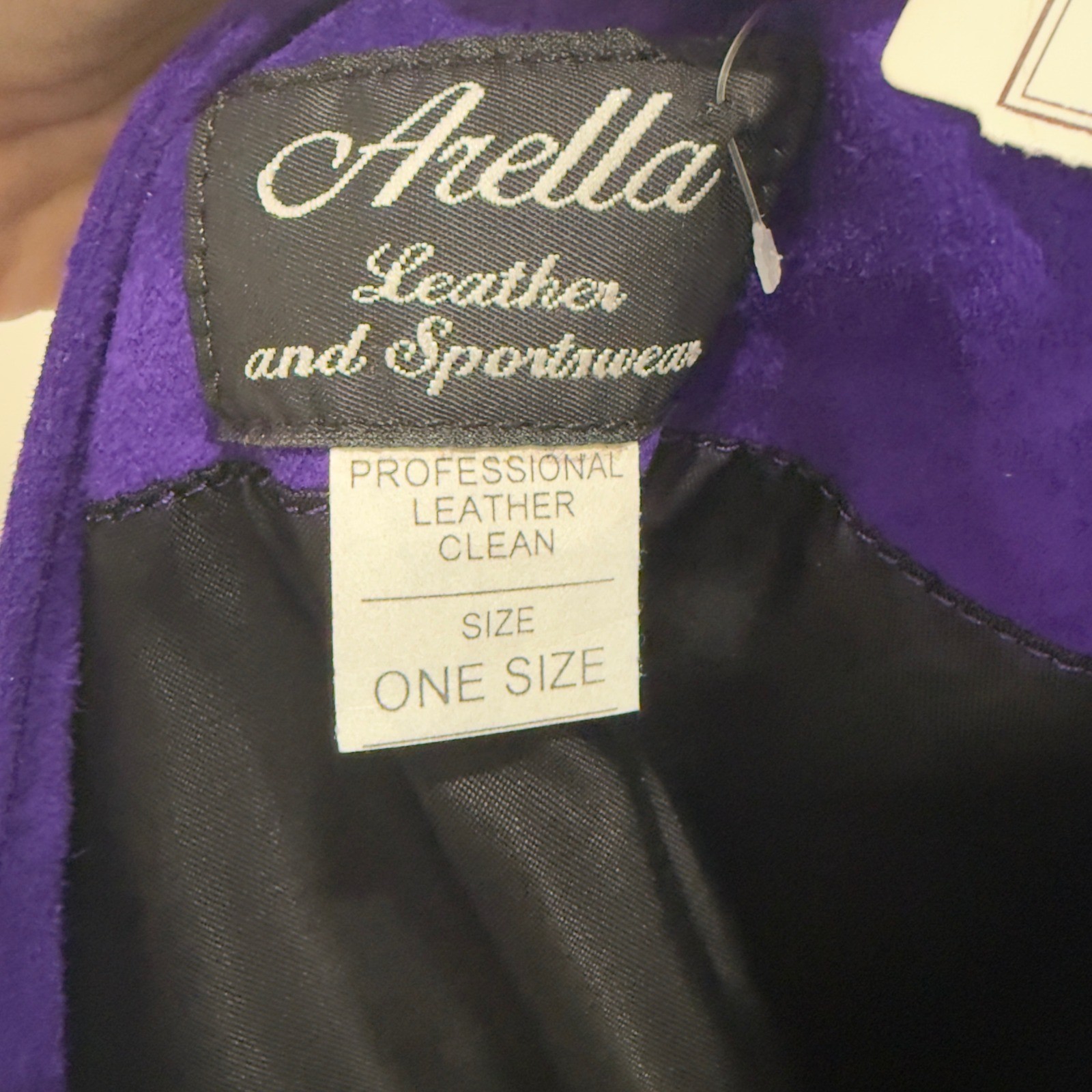 Arella Leather Purple Suede Cape One Size Made in USA NWT Vintage Style 836