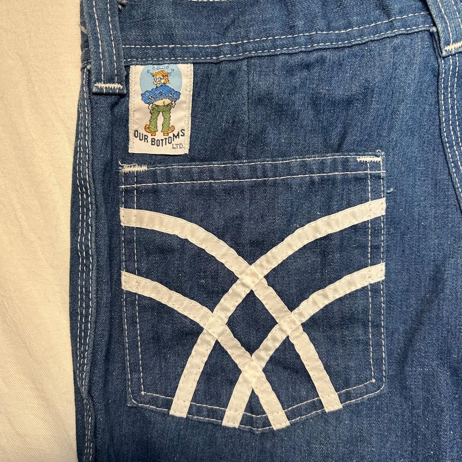 Our Bottoms ltd. vintage 1970&rsquo;s high rise denim jeans ribbon pocket detail 26 in