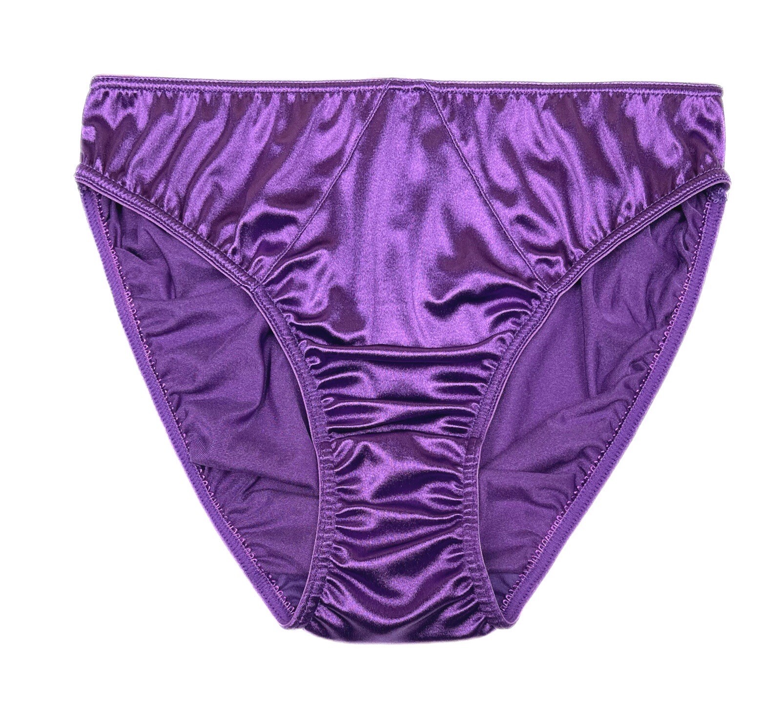 Hi-Cut Second Skin Satin Hipster Panty Purple XL