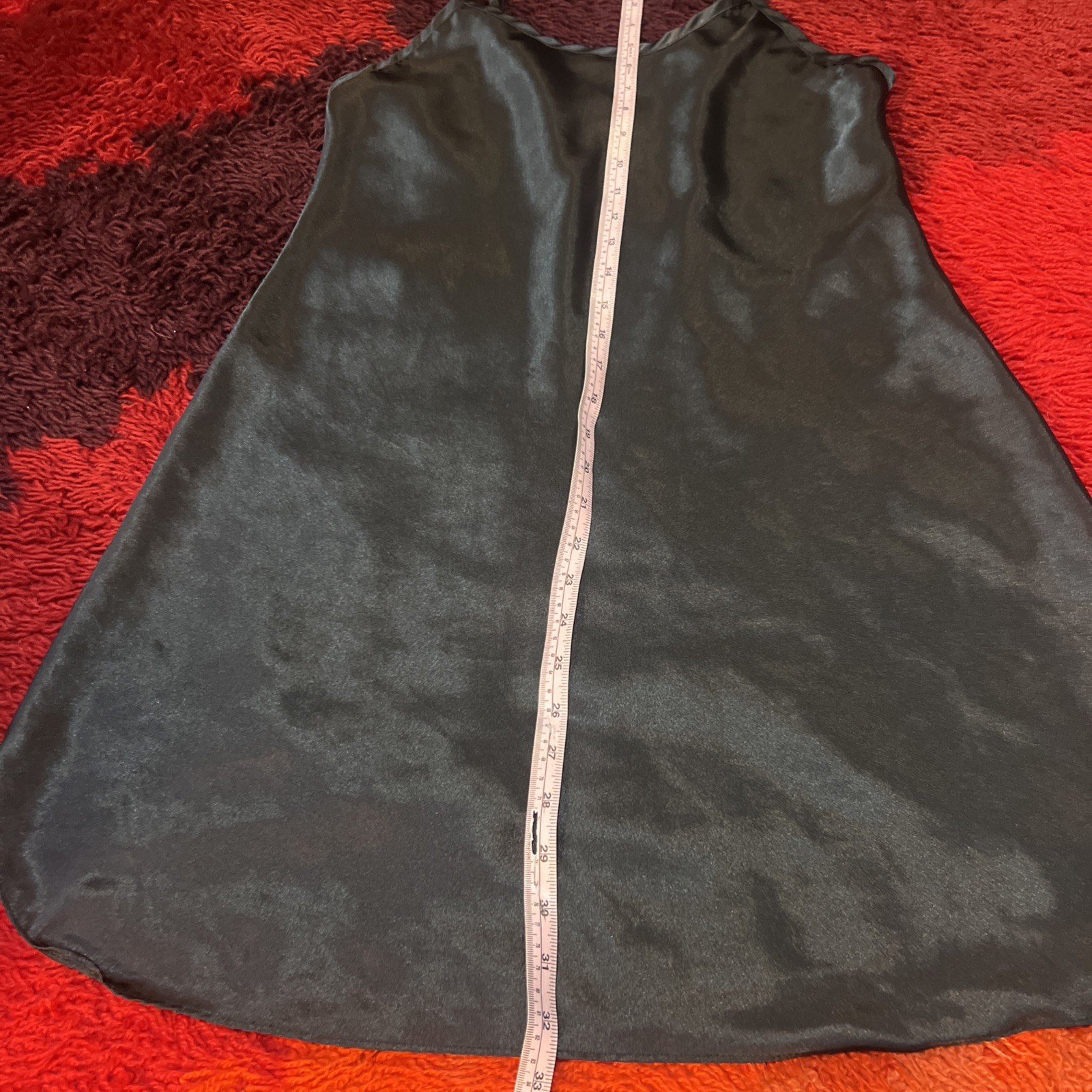 Vtg Gilligan & O’Malley Gold Label Glossy Satin Nightgown Slip Dress Black M