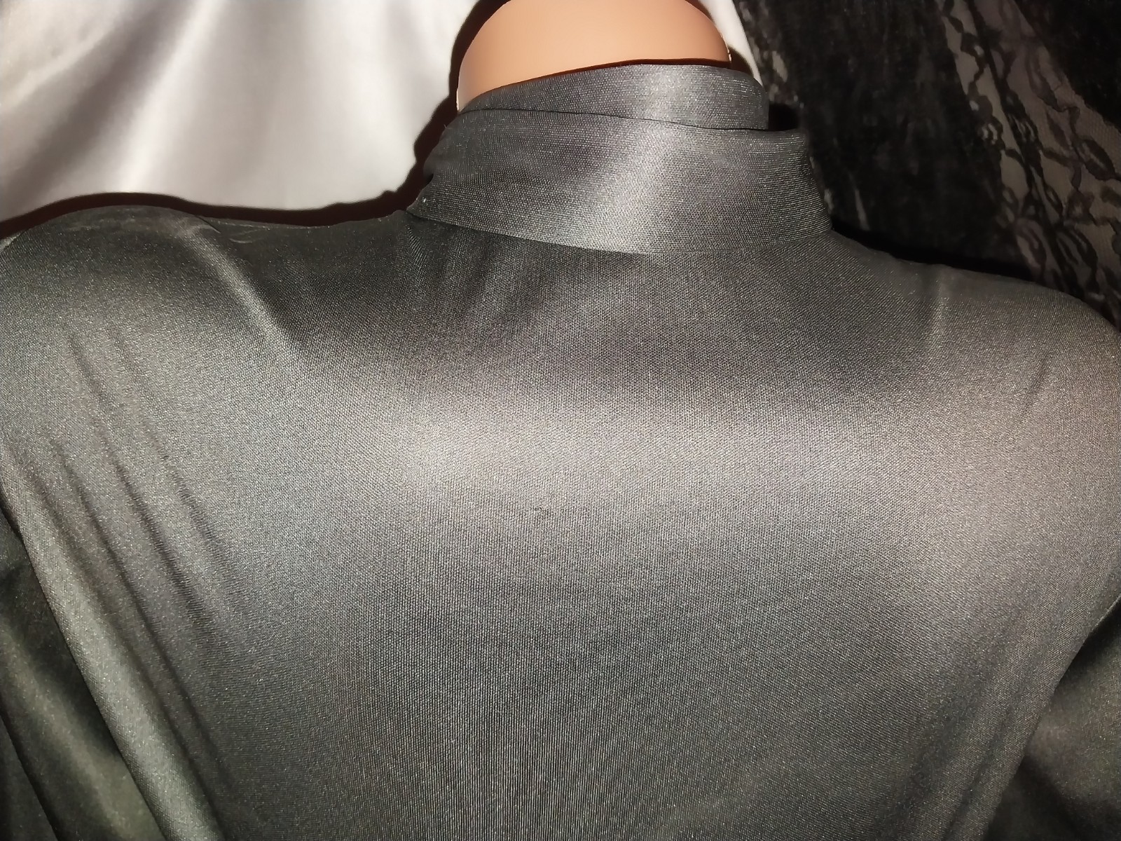 VTG Fuccillo Pucci Silky Bow Sash High Neck Blouse 10