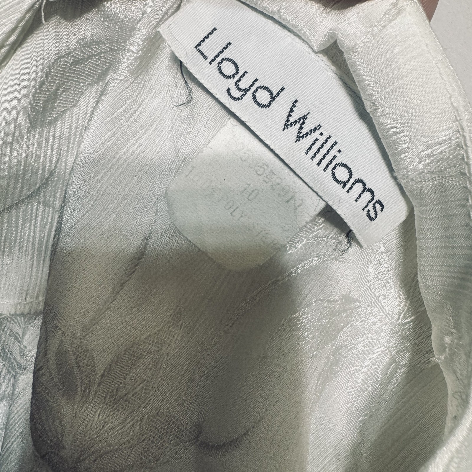 Vintage Ivory wrap Blouse Lloyd Williams sz 10 romantic dressy textured floral