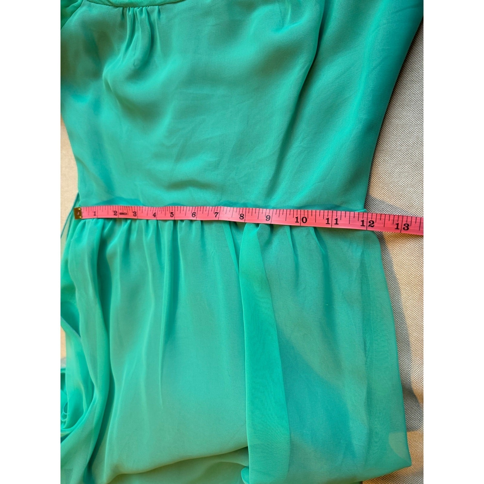 VTG House of Bianchi Gown Sz XS 0-2 Maxi Dress Empire Aqua Cottagecore Romantic