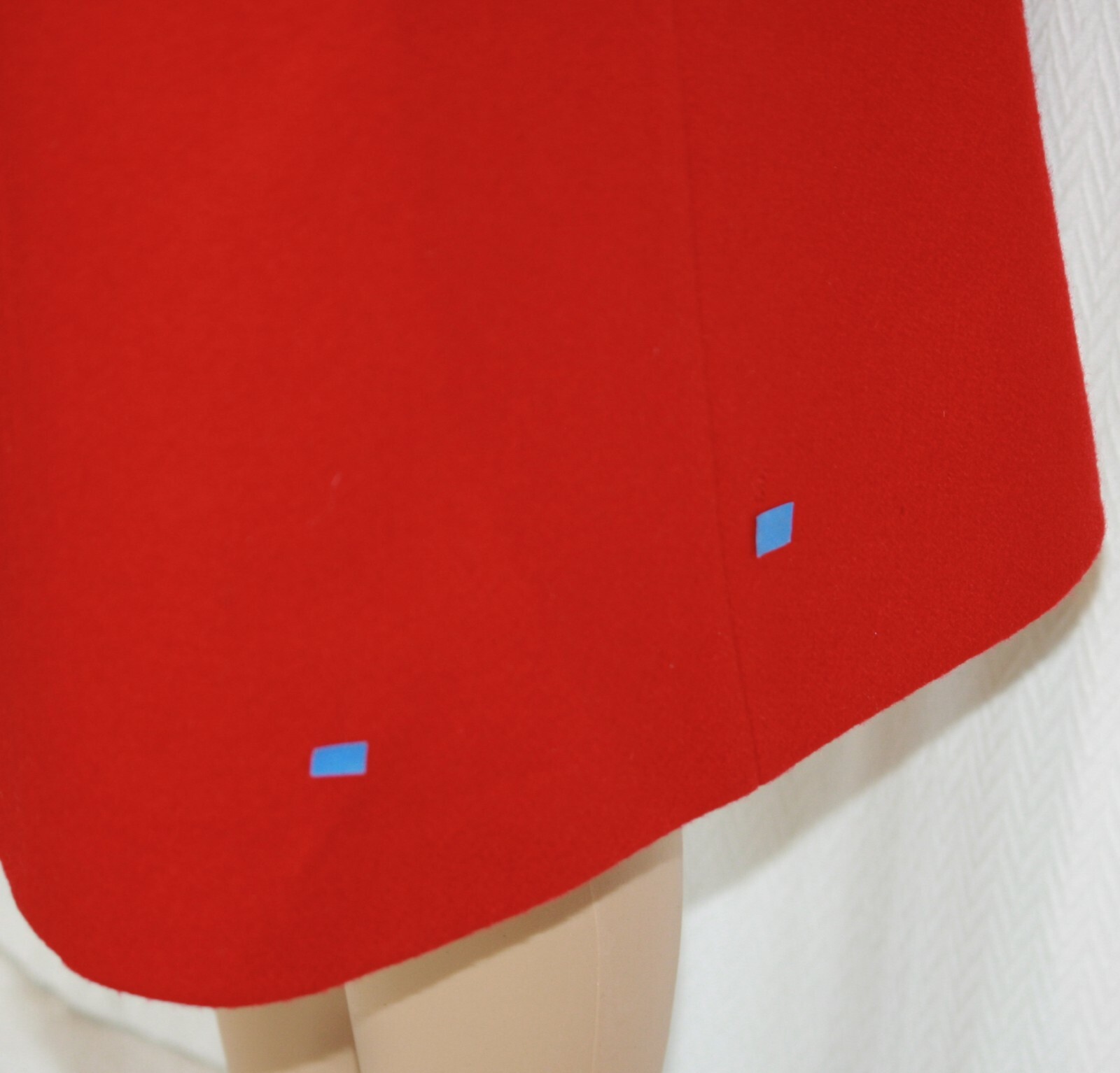 Candy Apple Red Charles Klein Midi Wool Coat w/ Black Faux Fur Collar Wms Med Lg