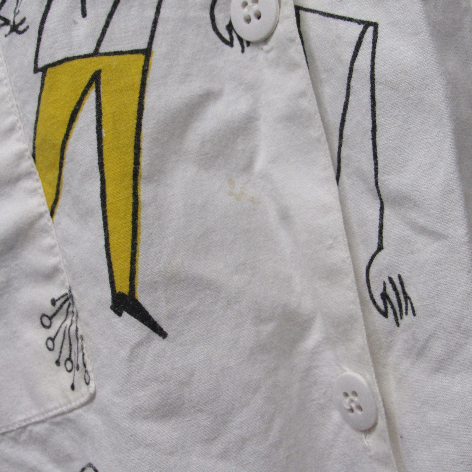 Vintage Star of India Art to Wear Funky People Print Oversized Tunic Blouse sz S