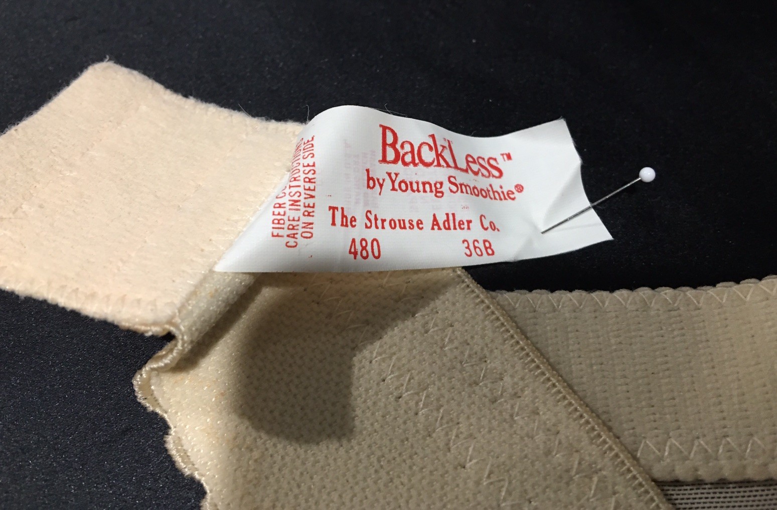 Vtg Young Smoothie Backless Sheer Lace Bustier Corset 36 B