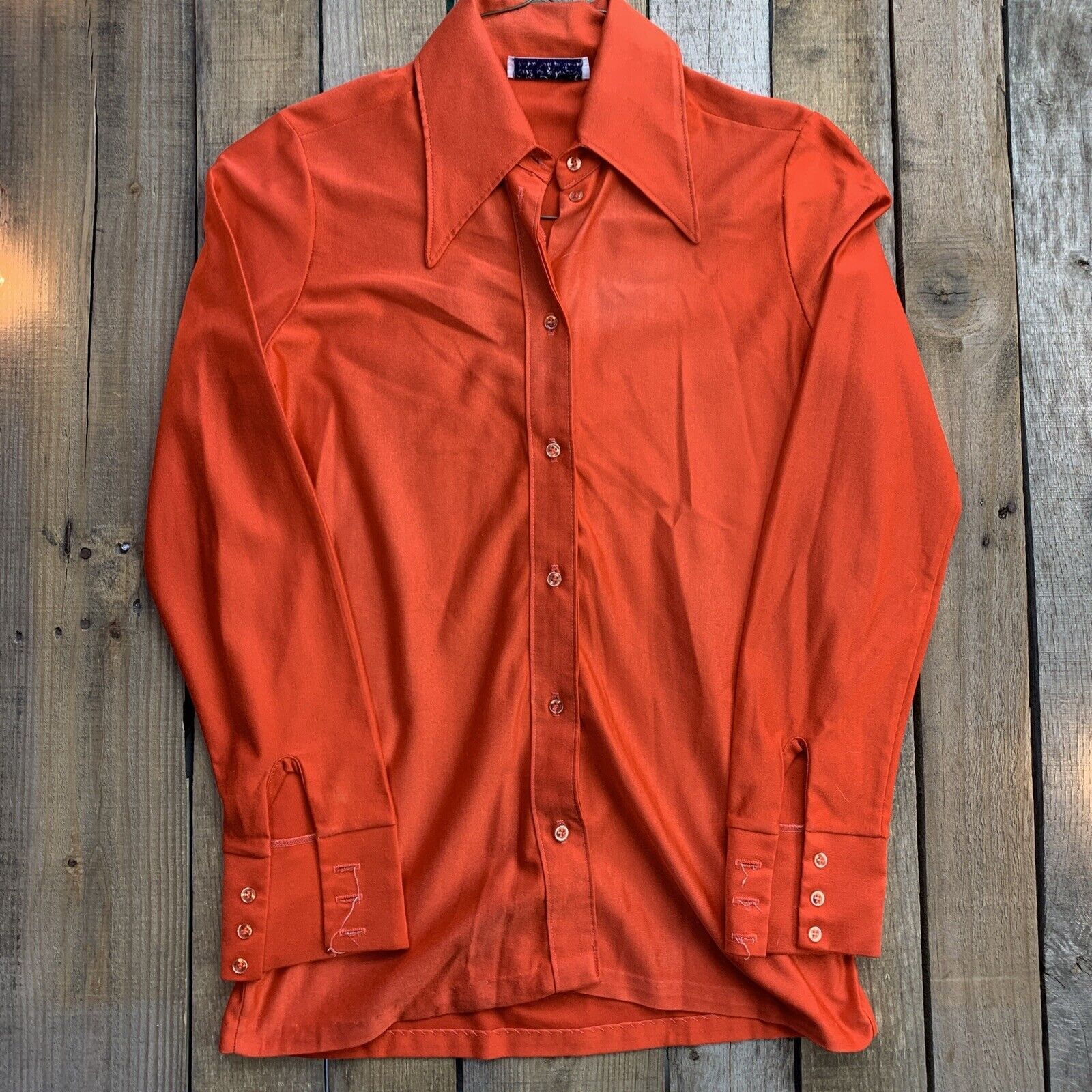 Ship n Shore Red Button Up Vintage Blouse Shirt Womans Top Size 8