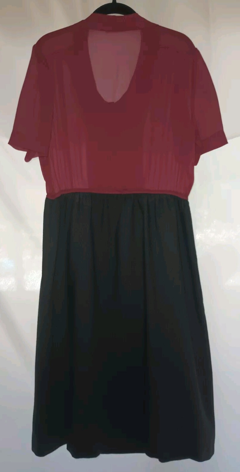 Leslie Pomer – Size Women&rsquo;s 18 – Burgundy – Black – Dress – Vintage