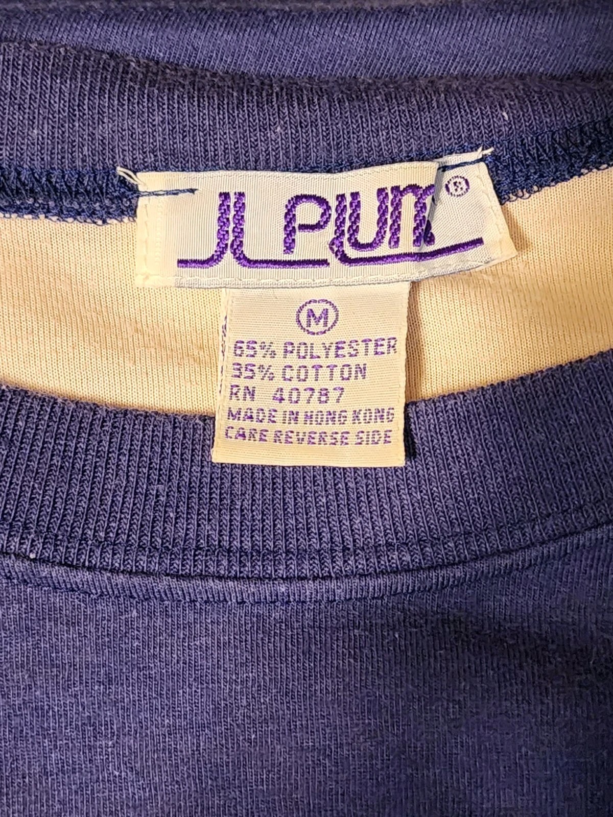 Vintage JL PLUM Polyester Cotton Double Shirt Roll Up Sleeve Women&rsquo;s Size M 90s