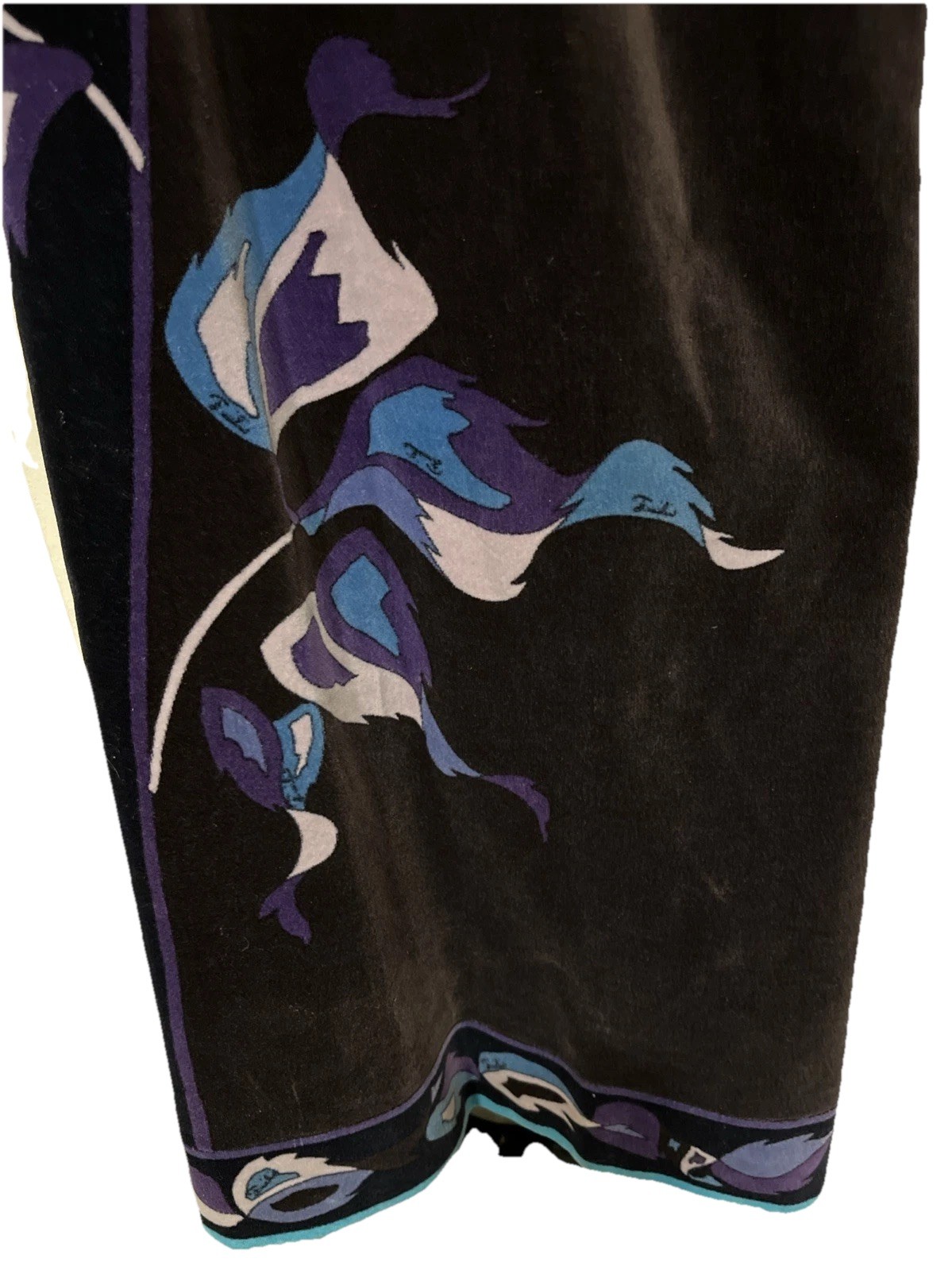 EMILIO PUCCI c.1960-70’sMulticolor Rose Silk Velvet Palazzo Wide Leg Pants S