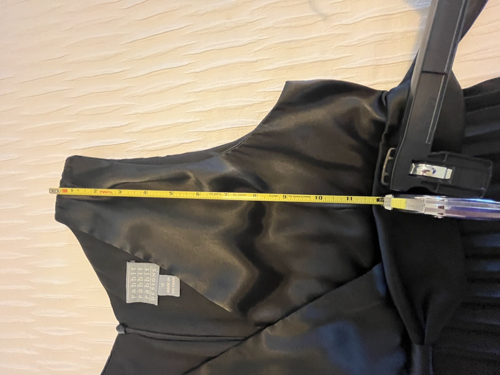 Vintage 90’s Rabbit Rabbit Rabbit Design Black Pleated Sexy Lined Dress Size 12